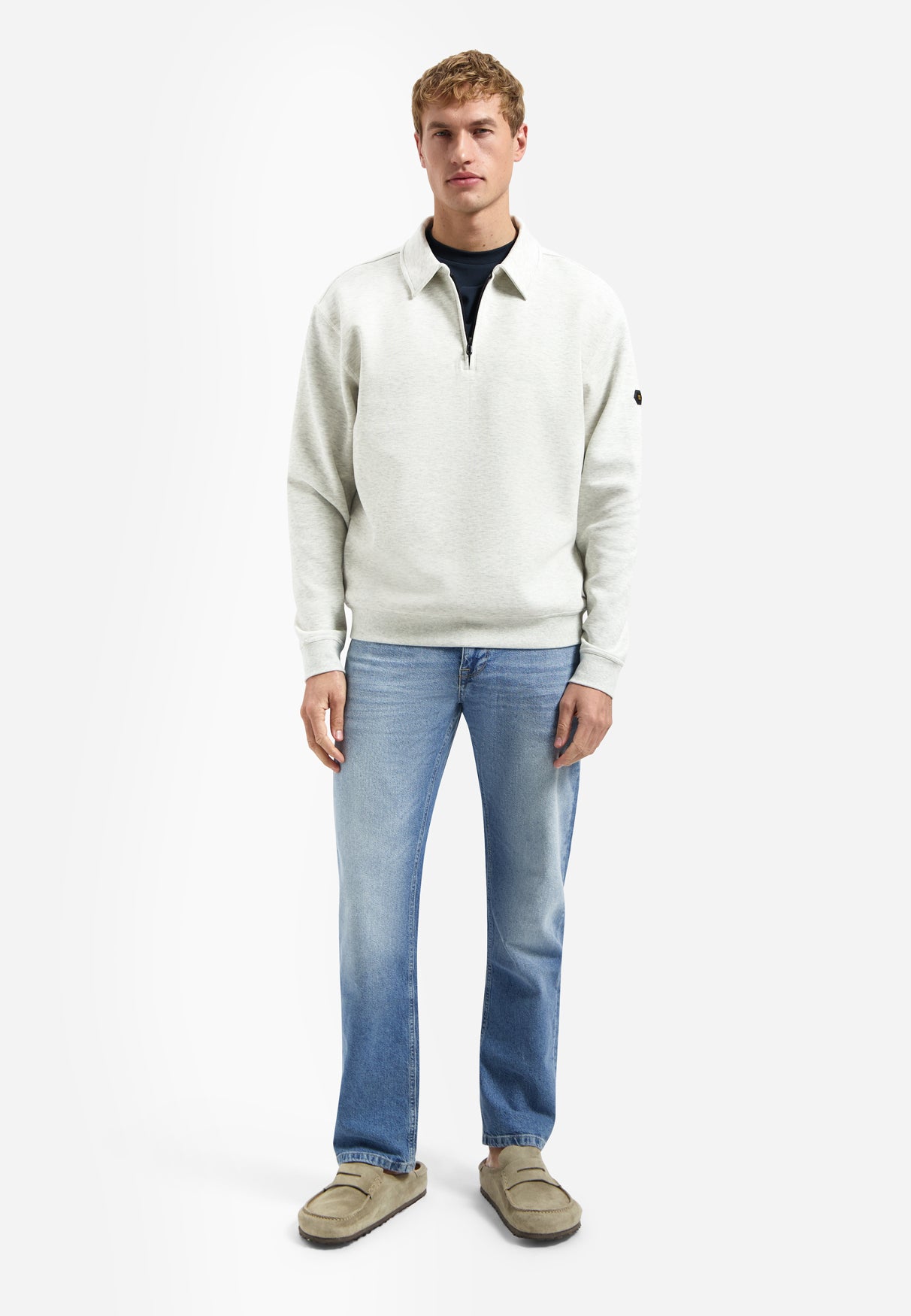 Polo sweater with half-zip | Kit Melange