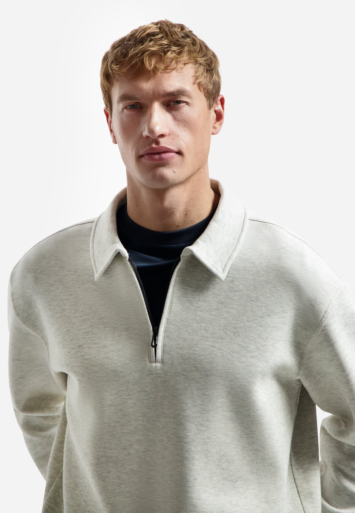 Polo sweater with half-zip | Kit Melange