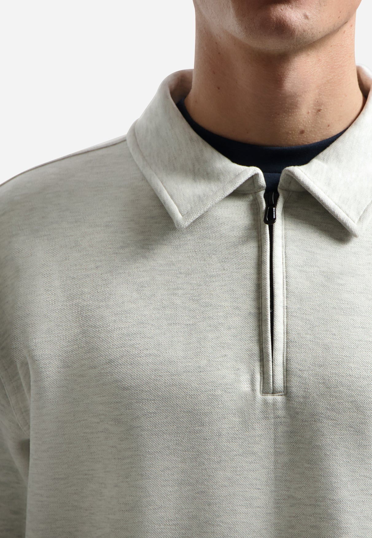 Polo sweater with half-zip | Kit Melange