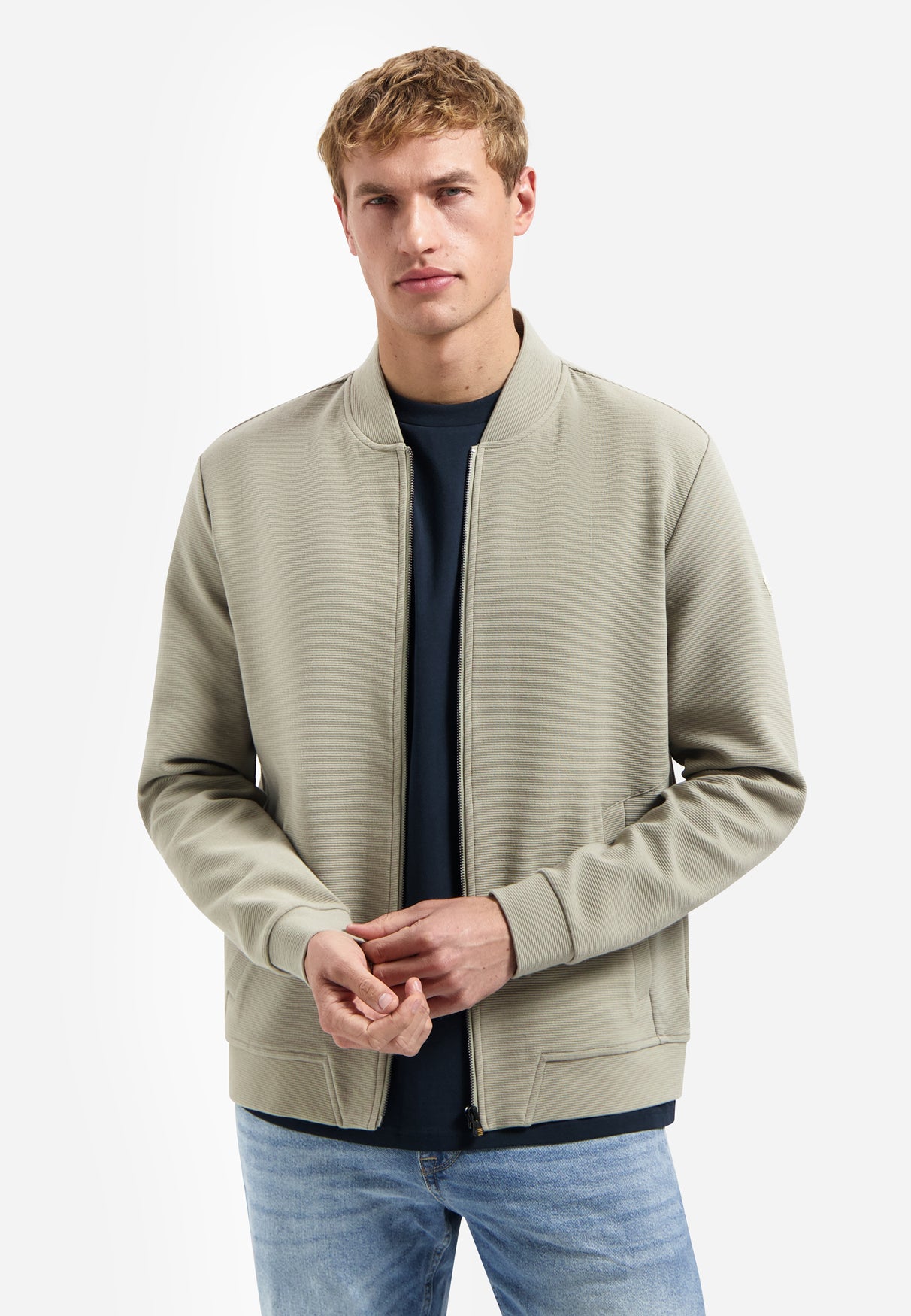 Textured sweatshirt | Taupe