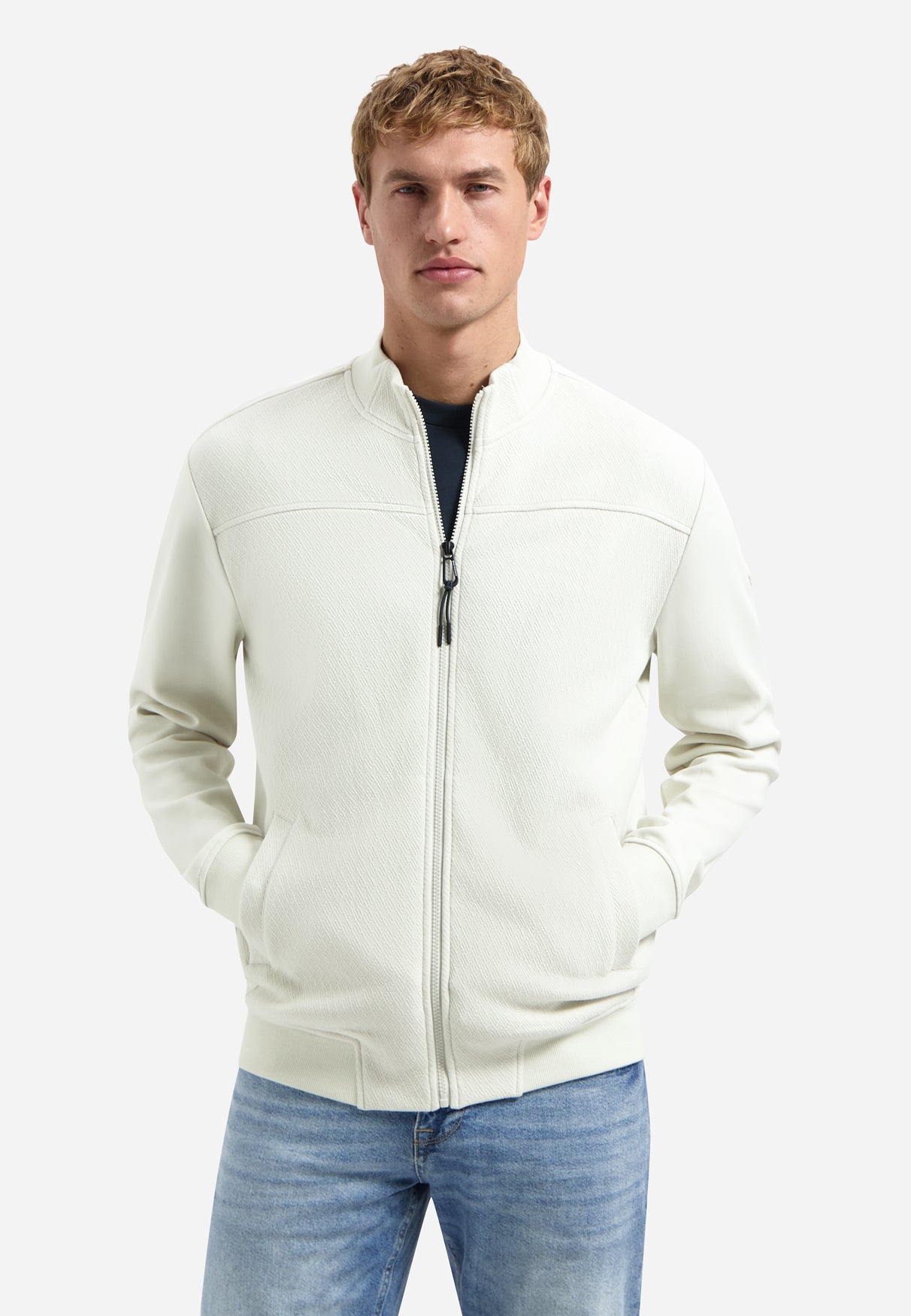 Sweat jacket with mixed textures | Kit