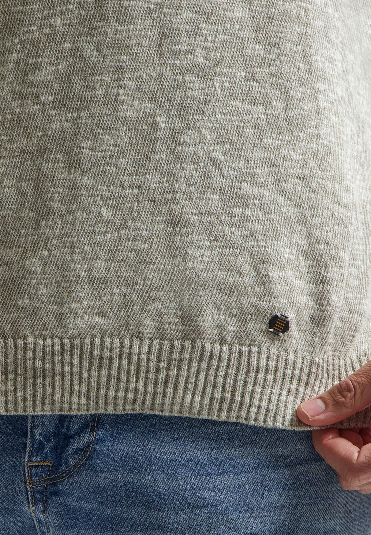 Mélange slub sweater | Taupe