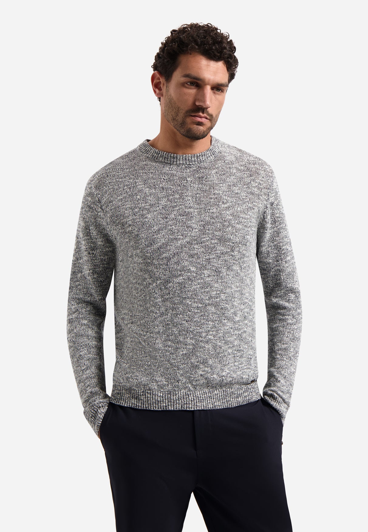 Mélange slub sweater | Night