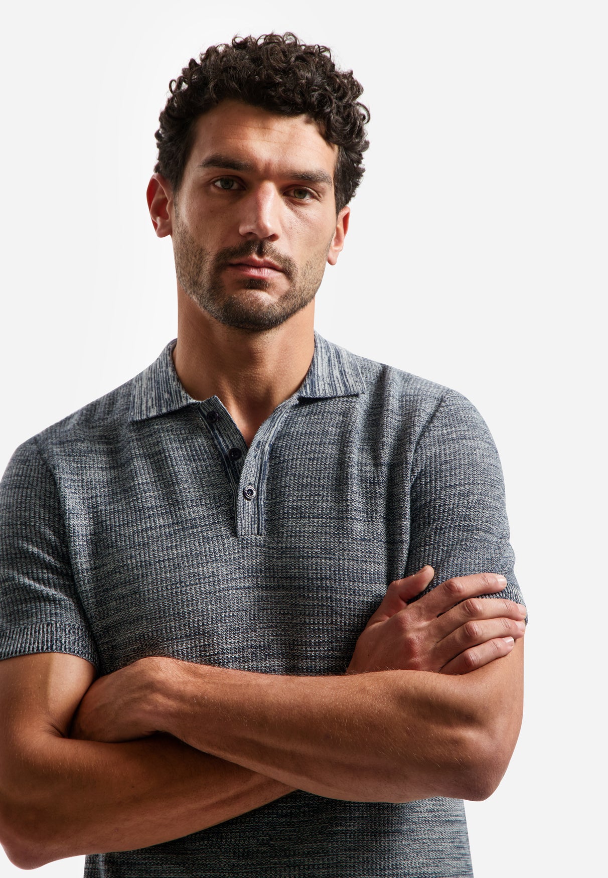 Knitted polo shirt | Night