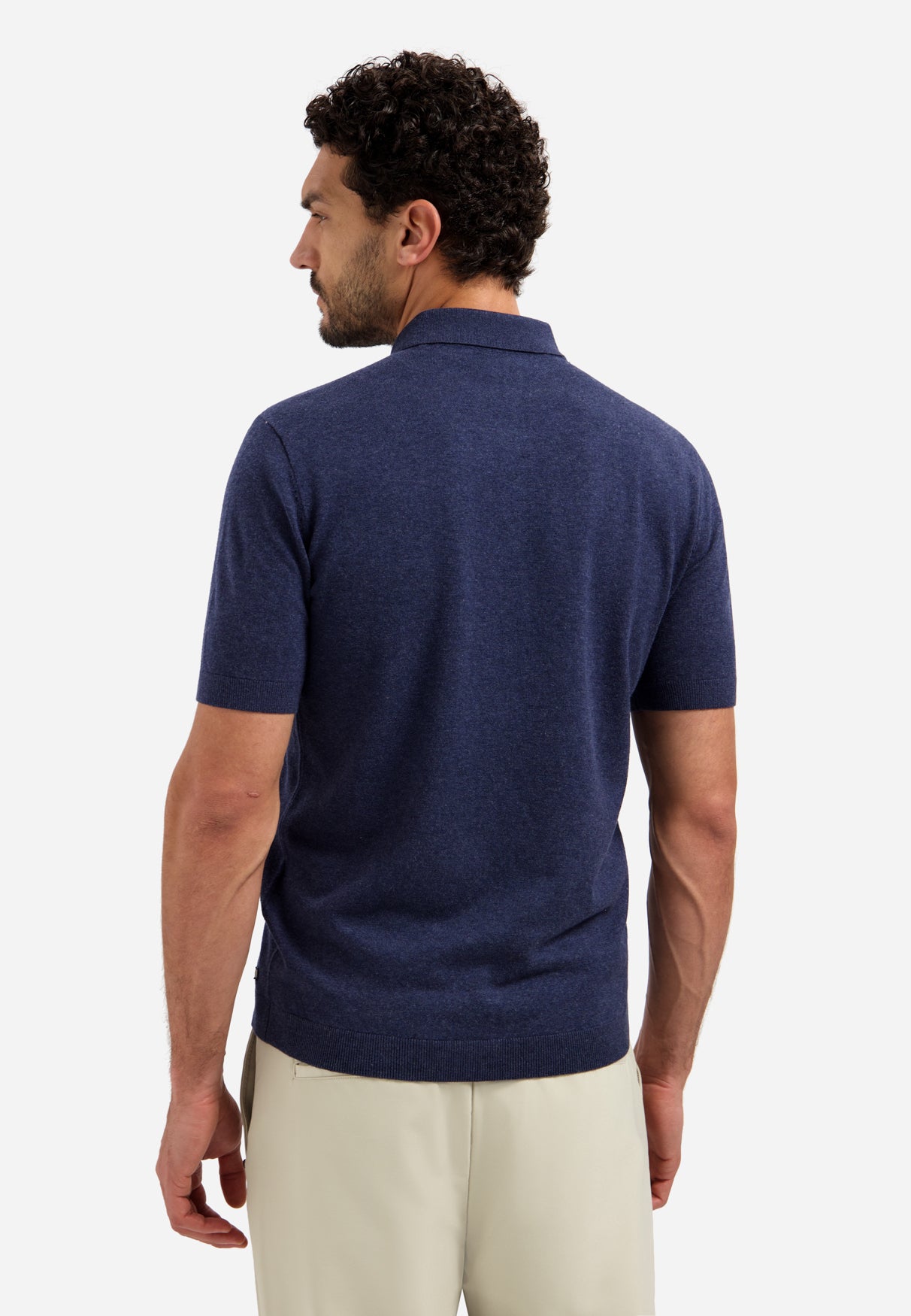 Knitted polo shirt with half-zip | Night