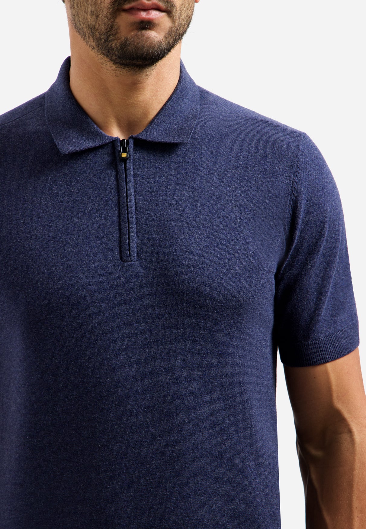 Knitted polo shirt with half-zip | Night