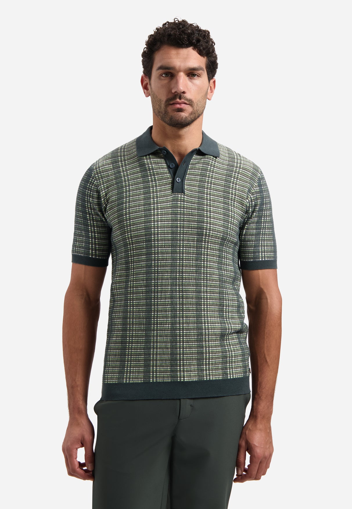 Knitted polo shirt | Dark Steel