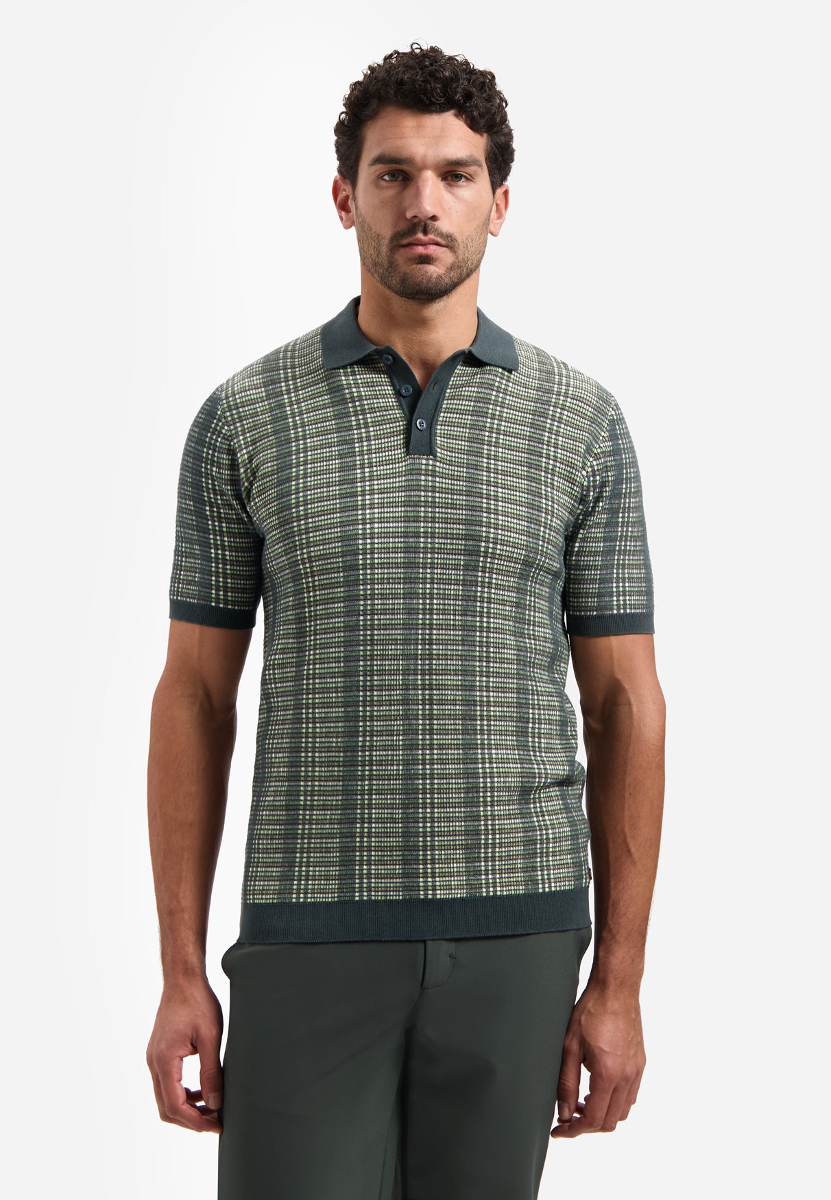 Knitted polo shirt | Dark Steel