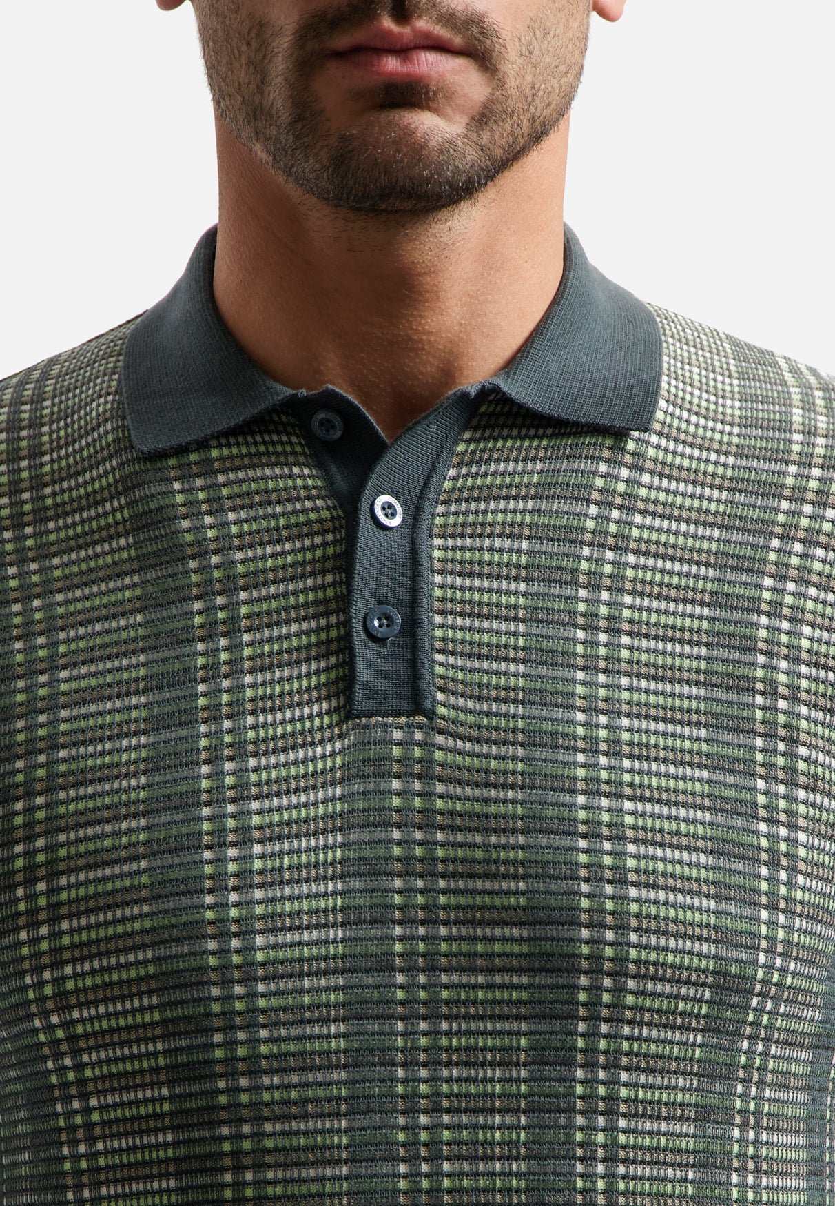 Knitted polo shirt | Dark Steel