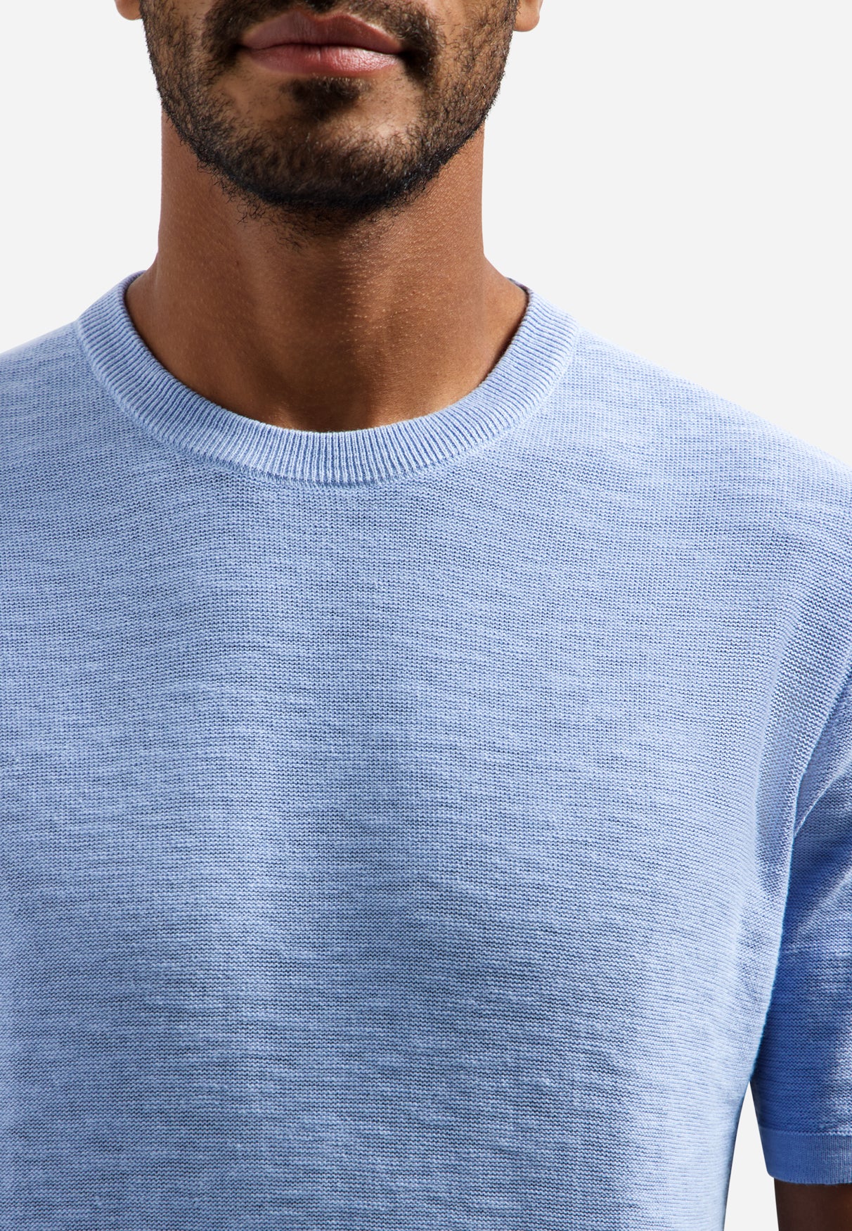 Knitted slub T-shirt | Blue