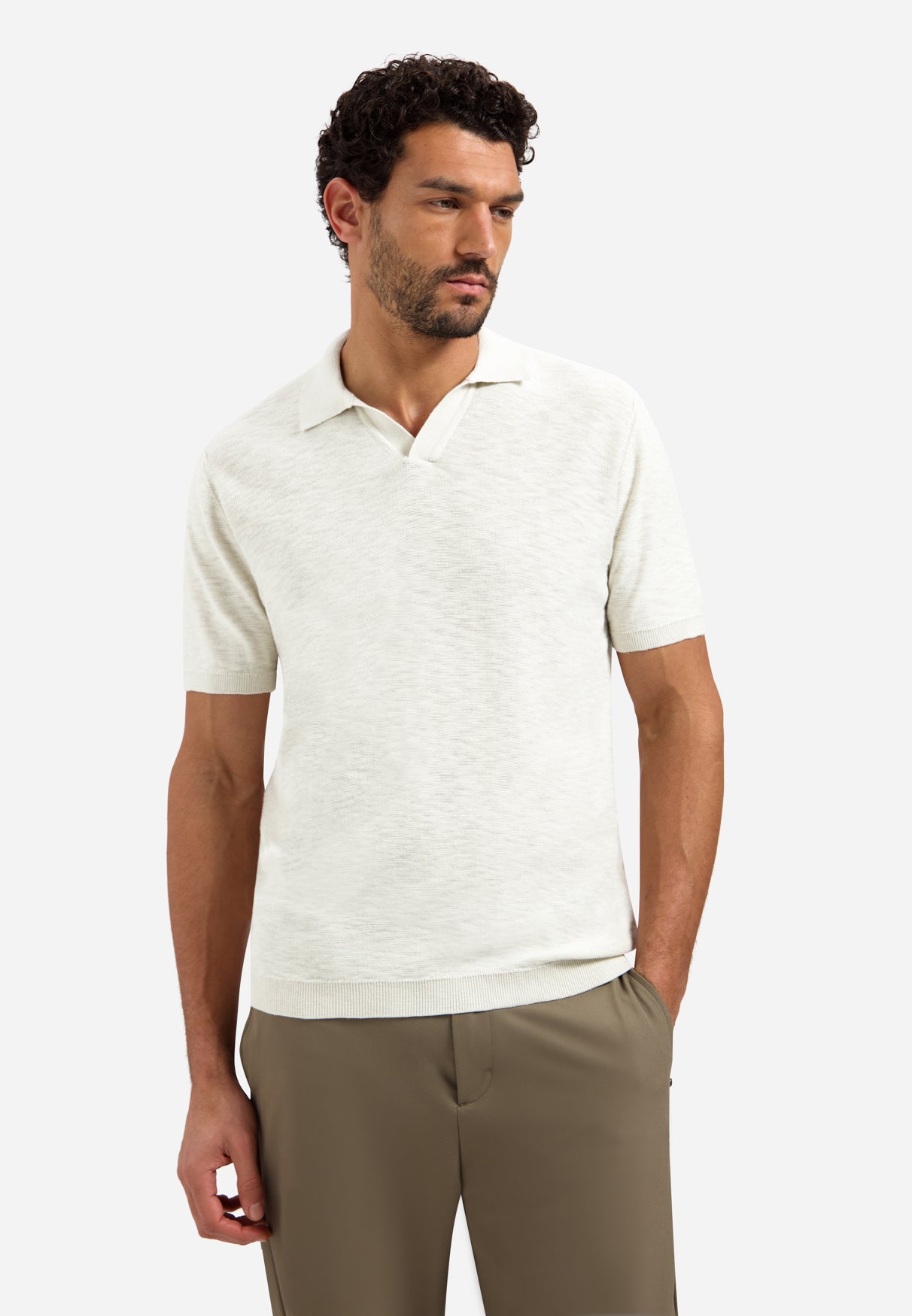 Knitted V-neck polo shirt | Kit