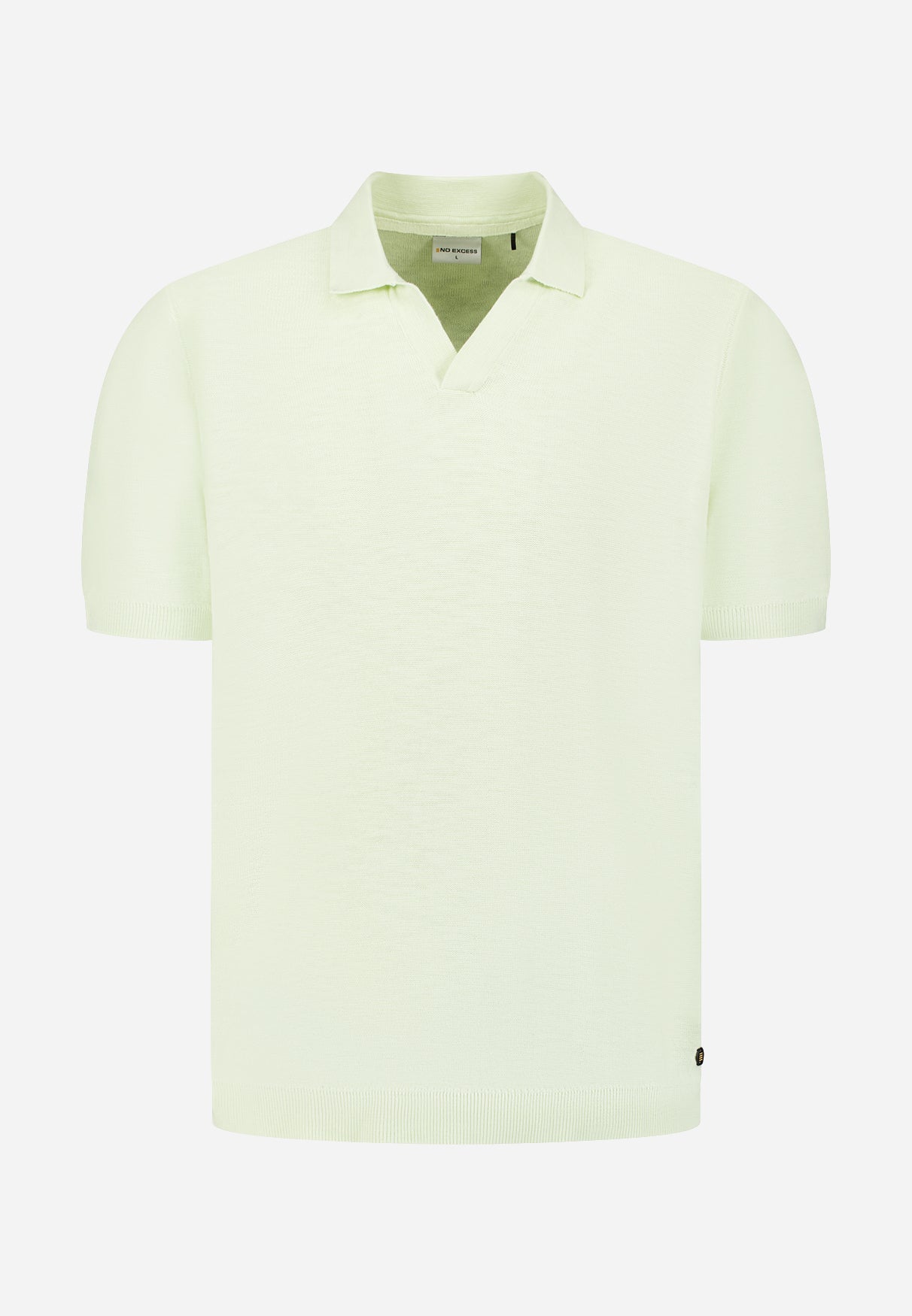 Knitted V-neck polo shirt | Seagreen