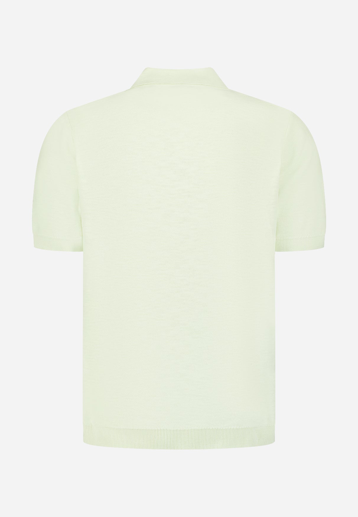 Knitted V-neck polo shirt | Seagreen