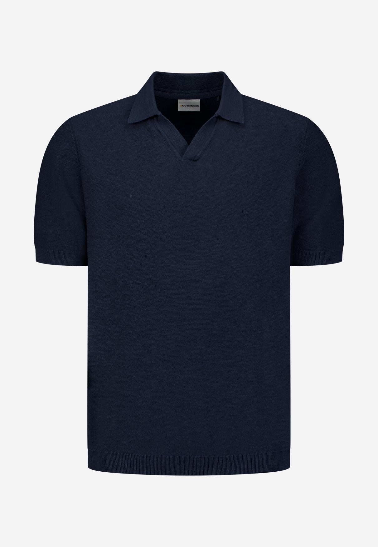 Knitted V-neck polo shirt | Night