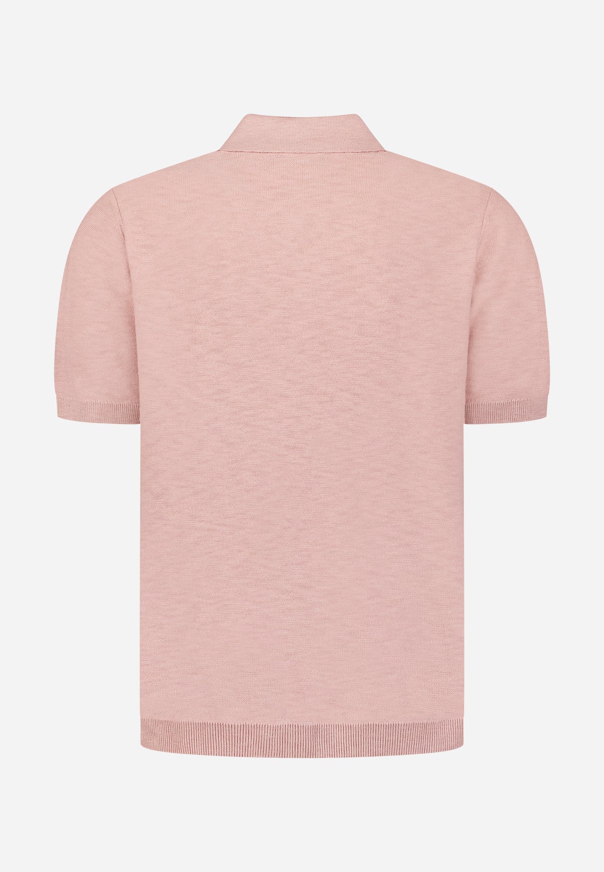 Knitted V-neck polo shirt | Light Mauve