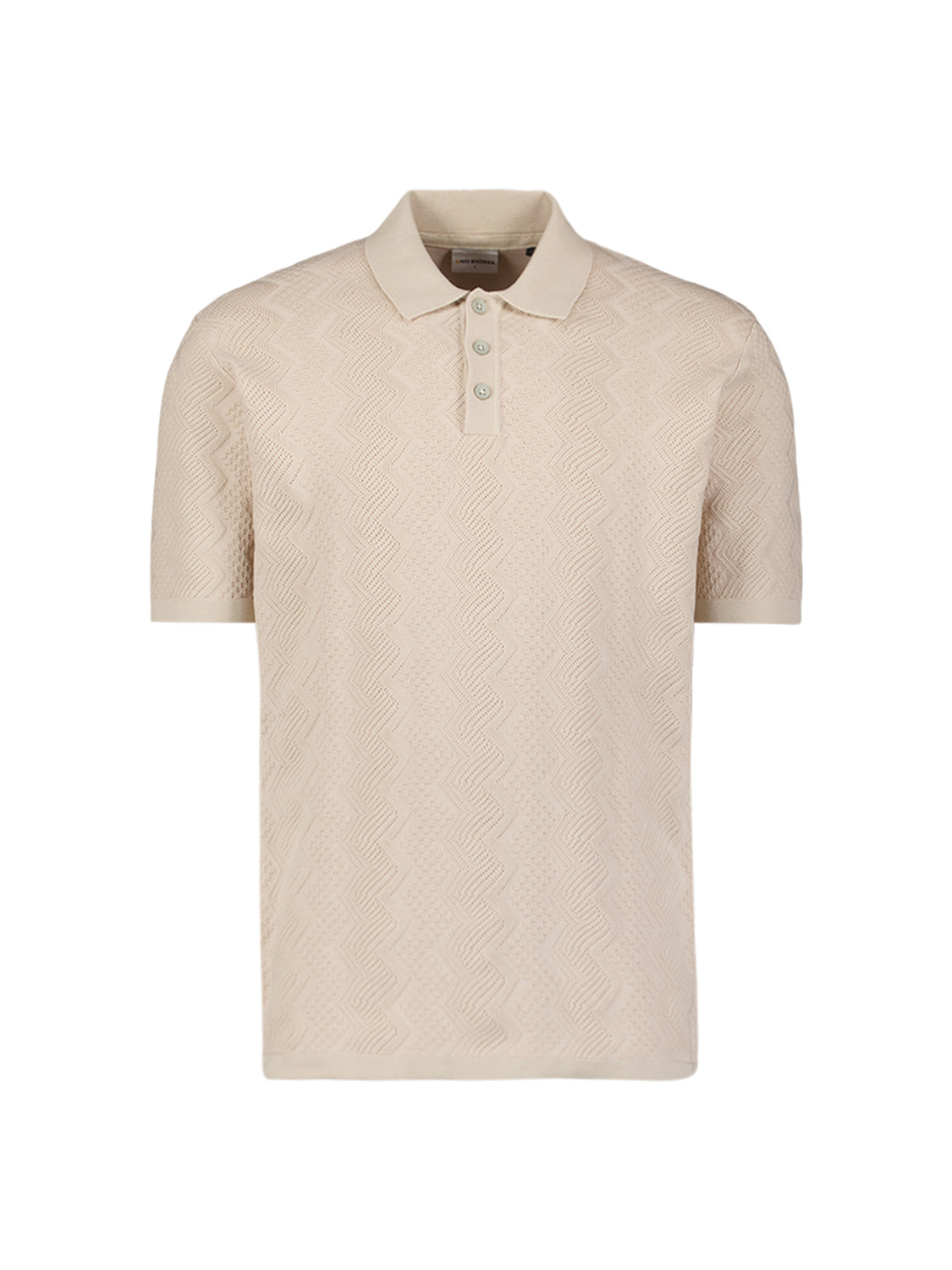 Knitted polo shirt with relief | Desert