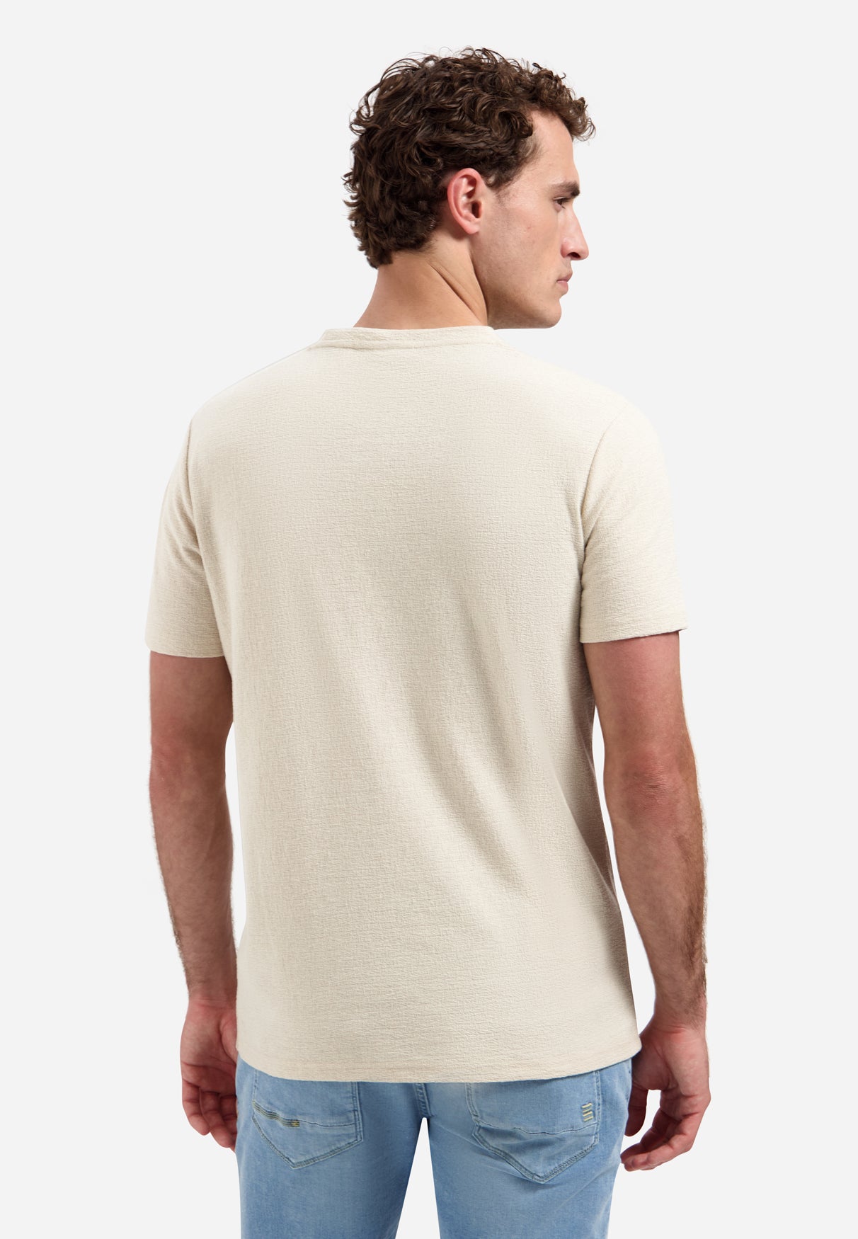 Plain T-shirt with a round neck | Desert
