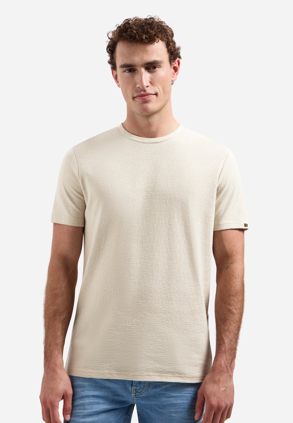 Plain T-shirt with a round neck | Desert