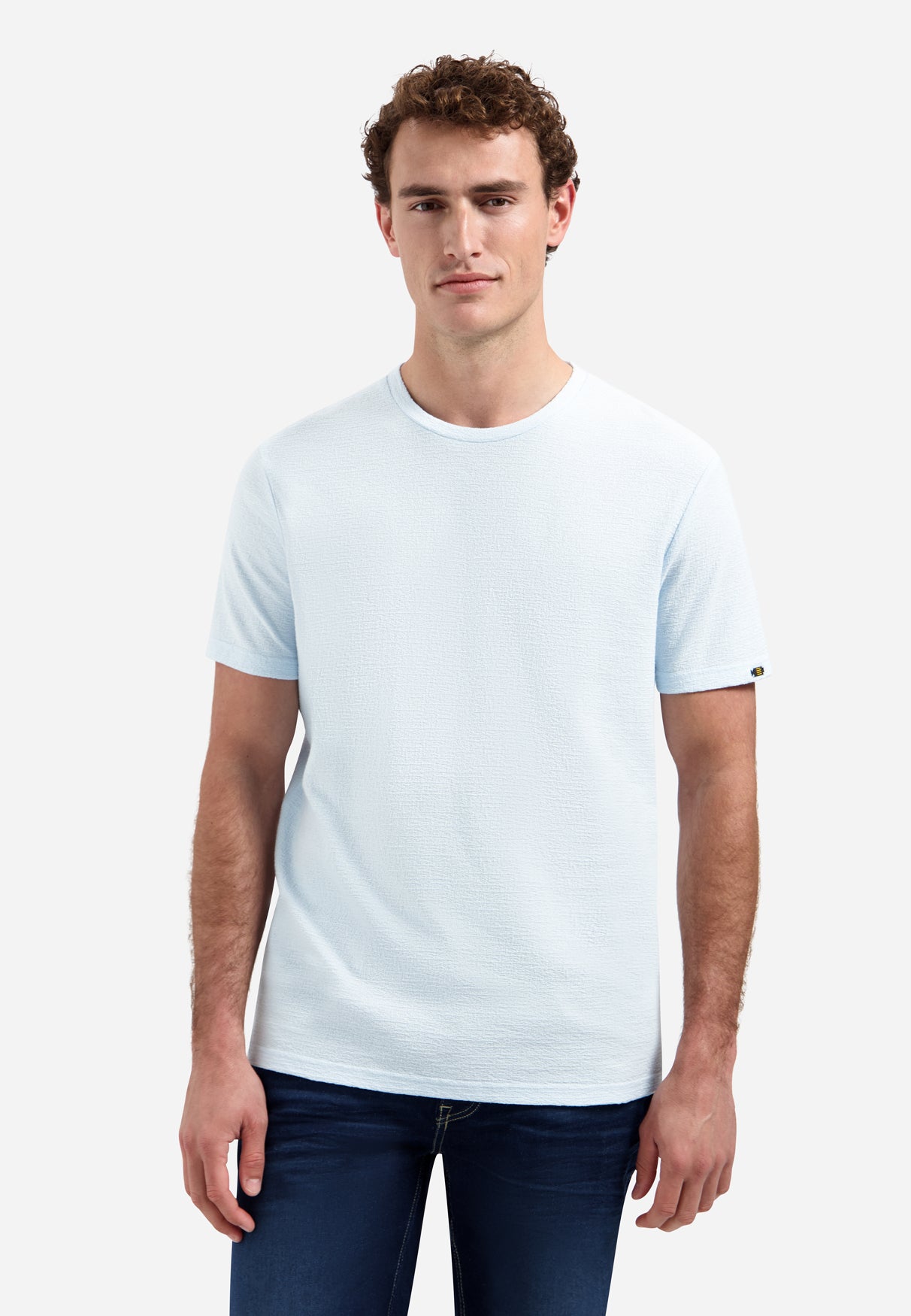 Plain T-shirt with a round neck | Sky
