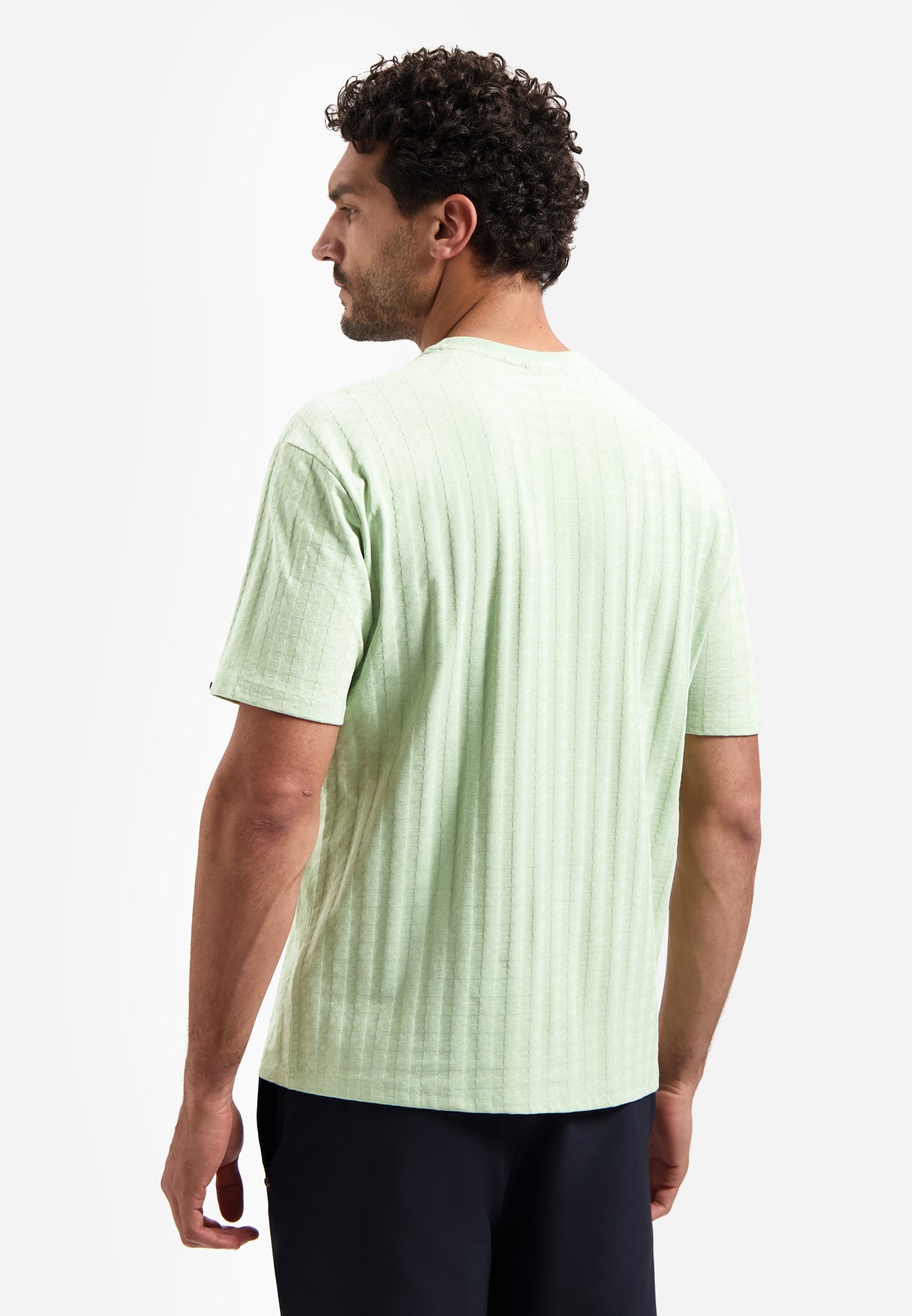 Plain T-shirt with relief texture | Green