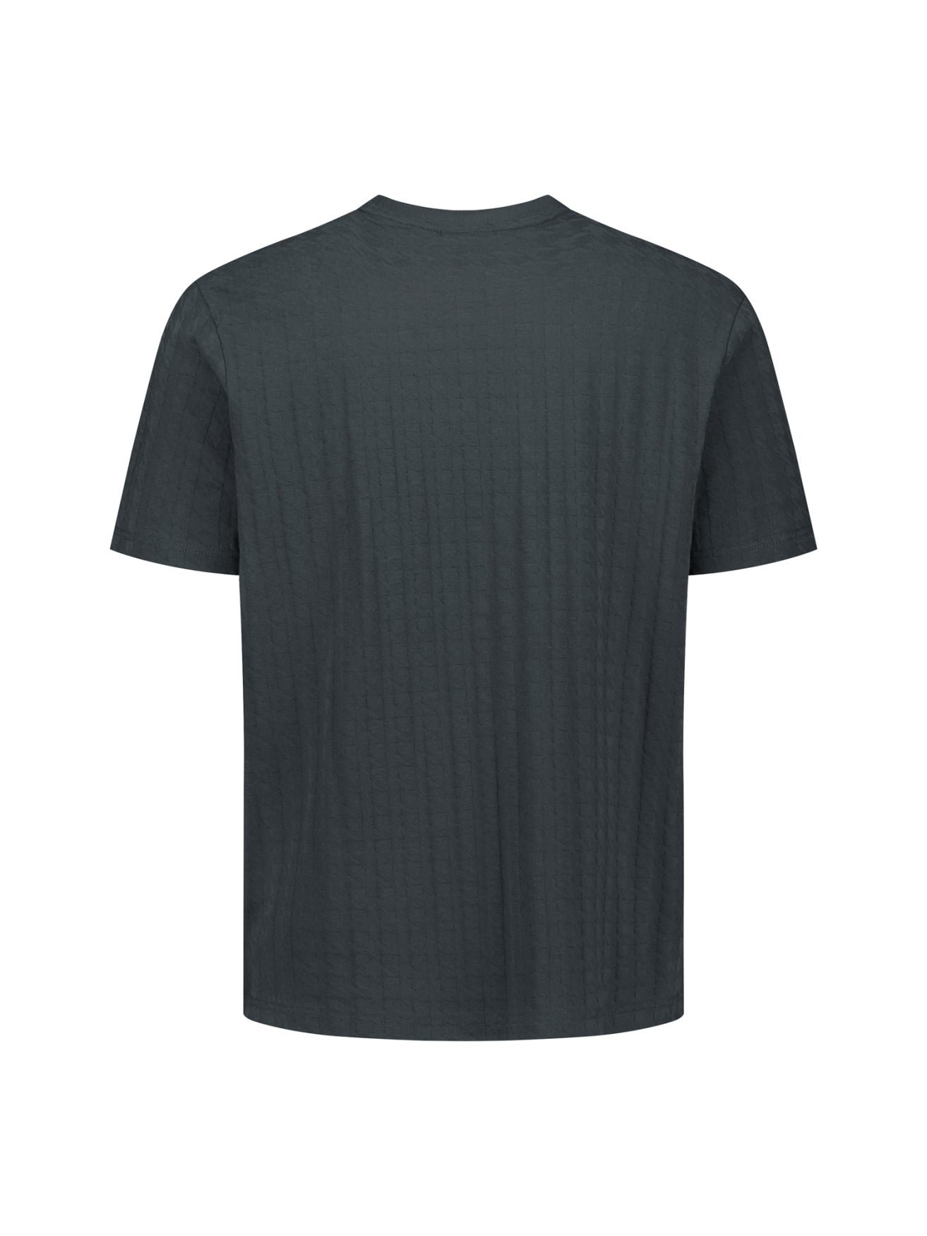 Plain T-shirt with relief texture | Dark Steel