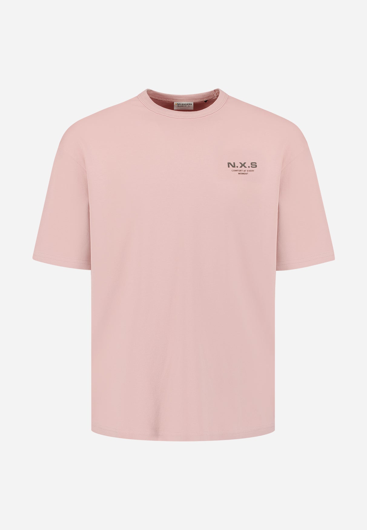 Heavy crew neck T-shirt | Light Mauve