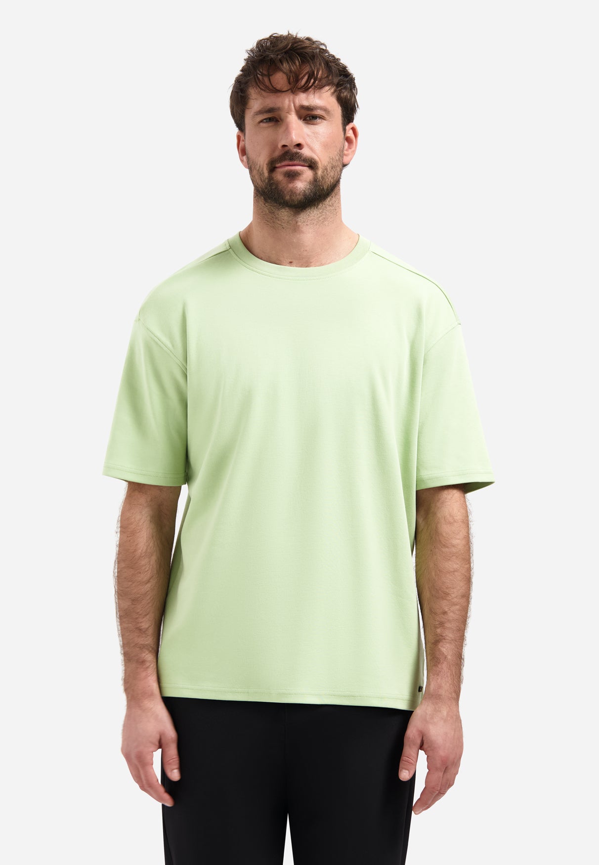 Interlock T-shirt with round neck | Green