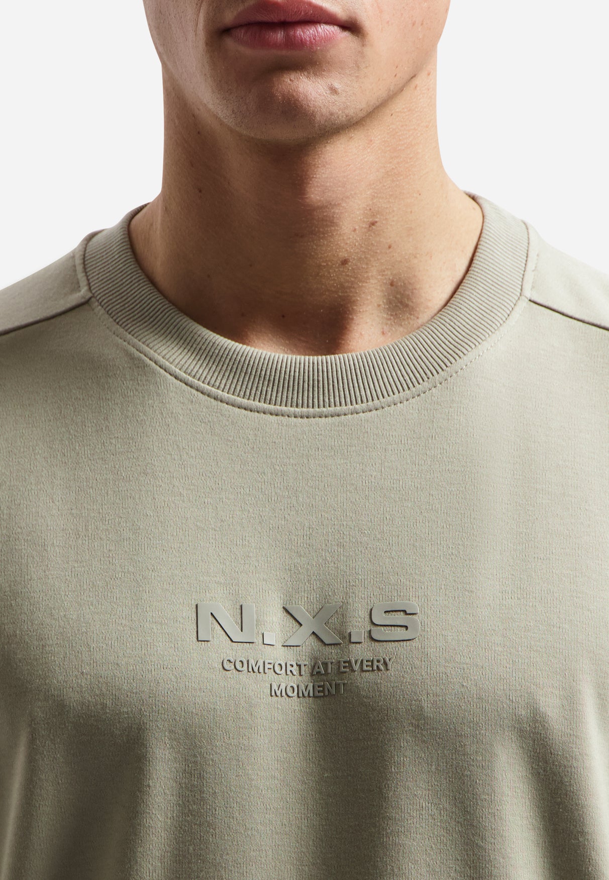 Interlock sweat T-shirt | Taupe