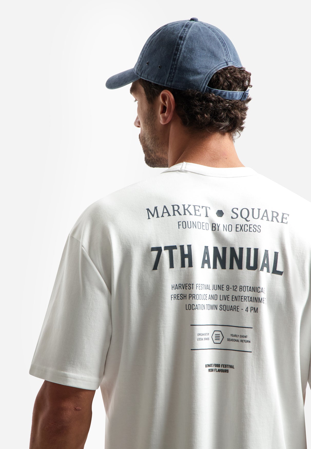 Interlock T-shirt with back print | White