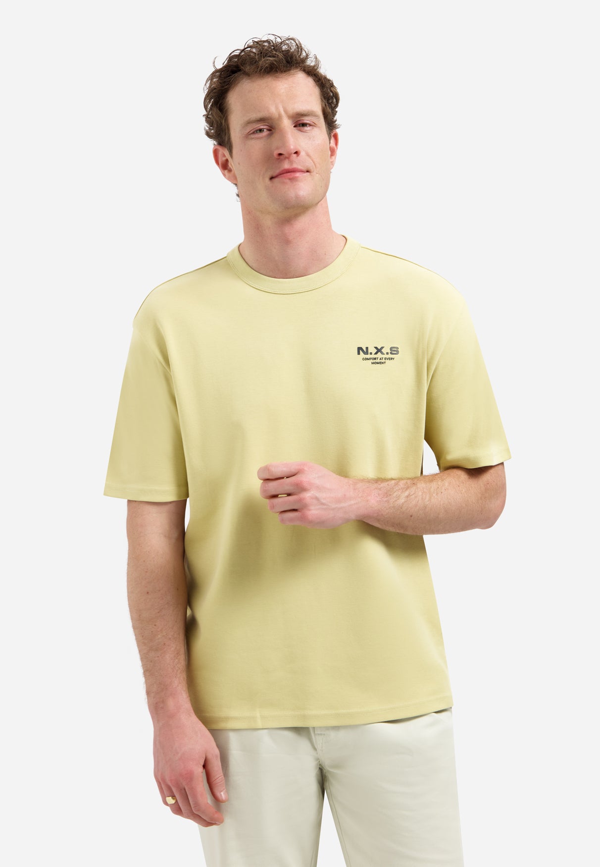 Interlock T-shirt with back print | Yellow
