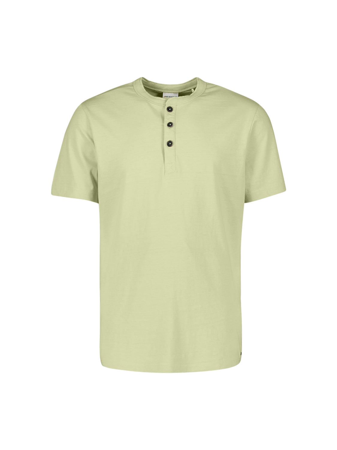 Melange T-shirt with button closure | Green