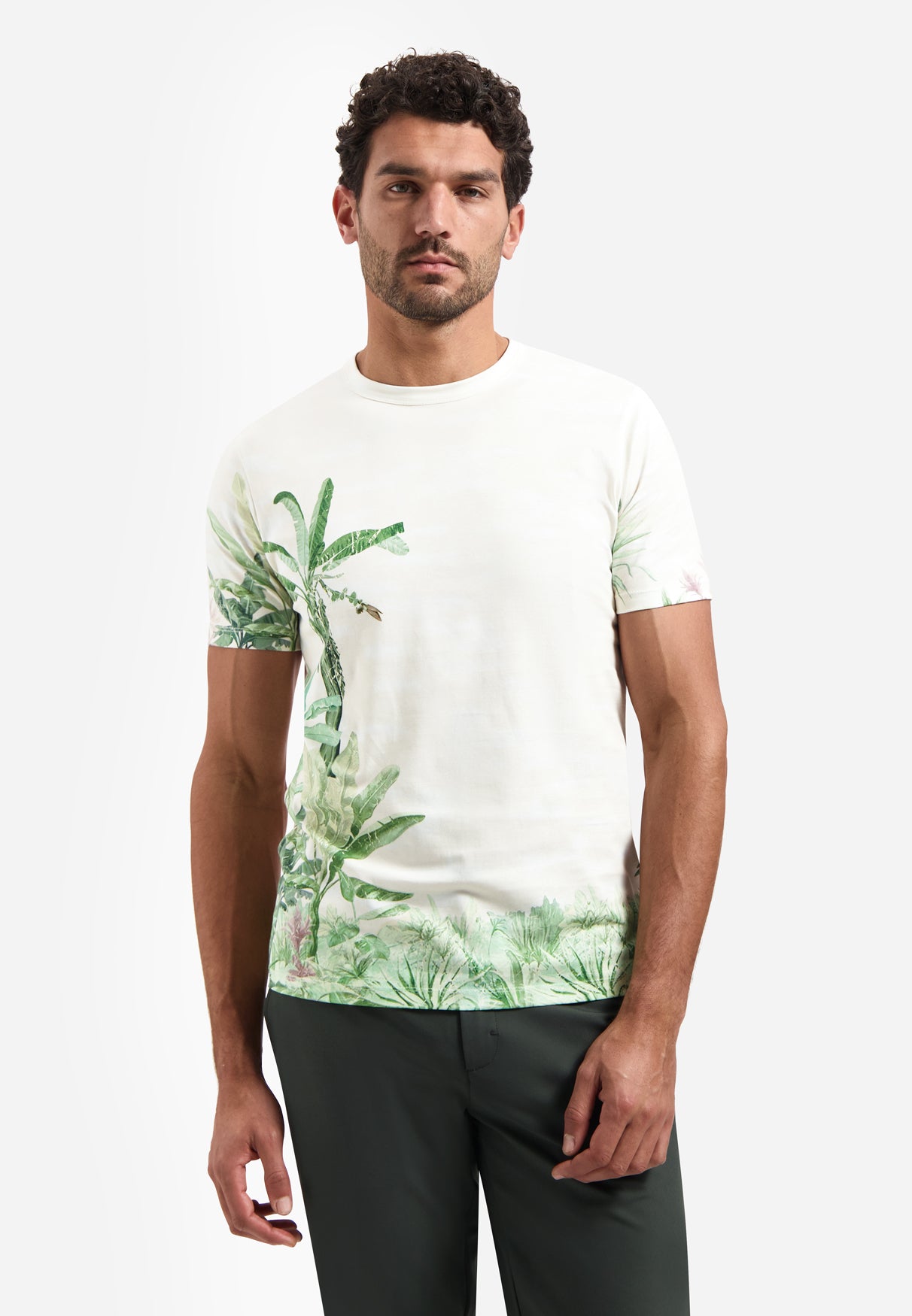 T-shirt with botanical print | Green