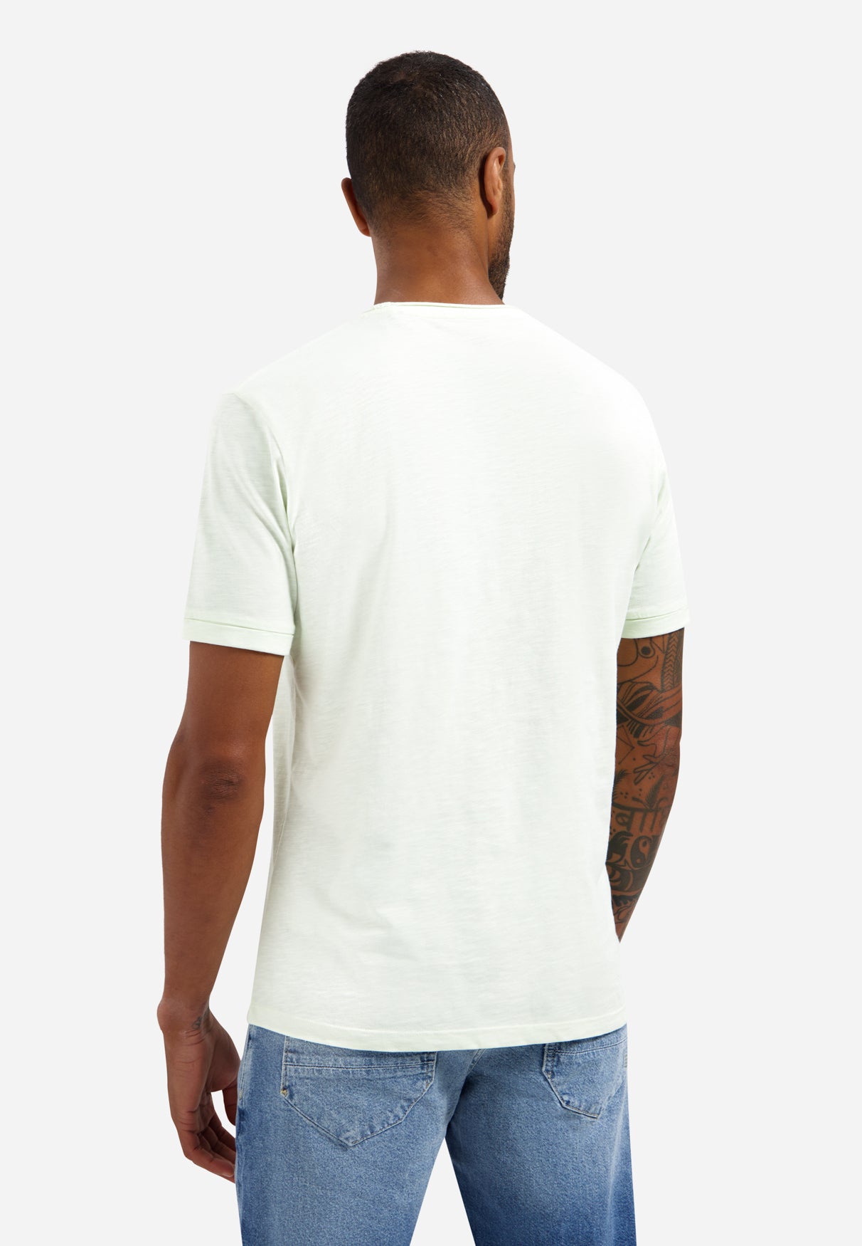 Slub T-shirt with round neck | Seagreen