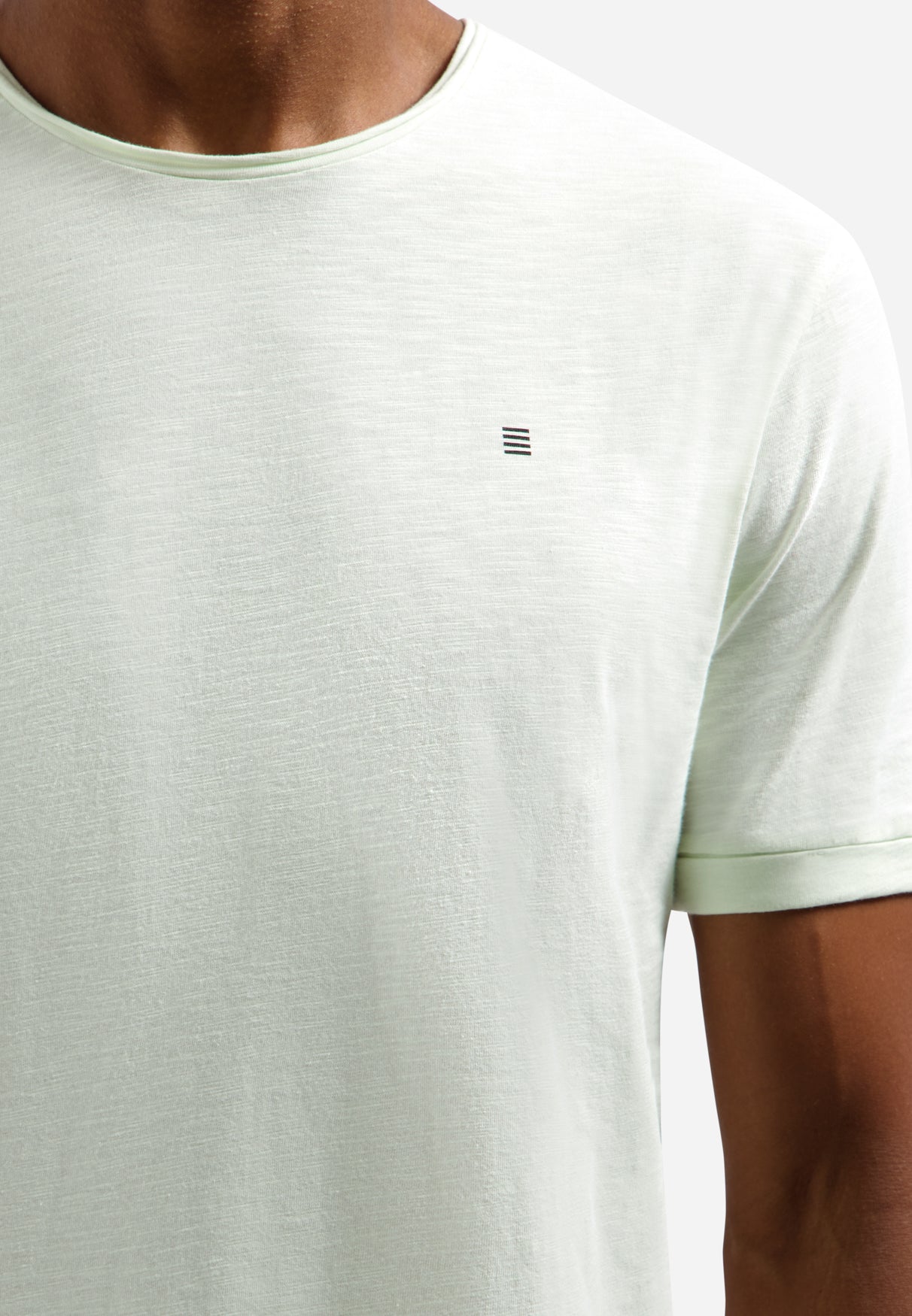 Slub T-shirt with round neck | Seagreen