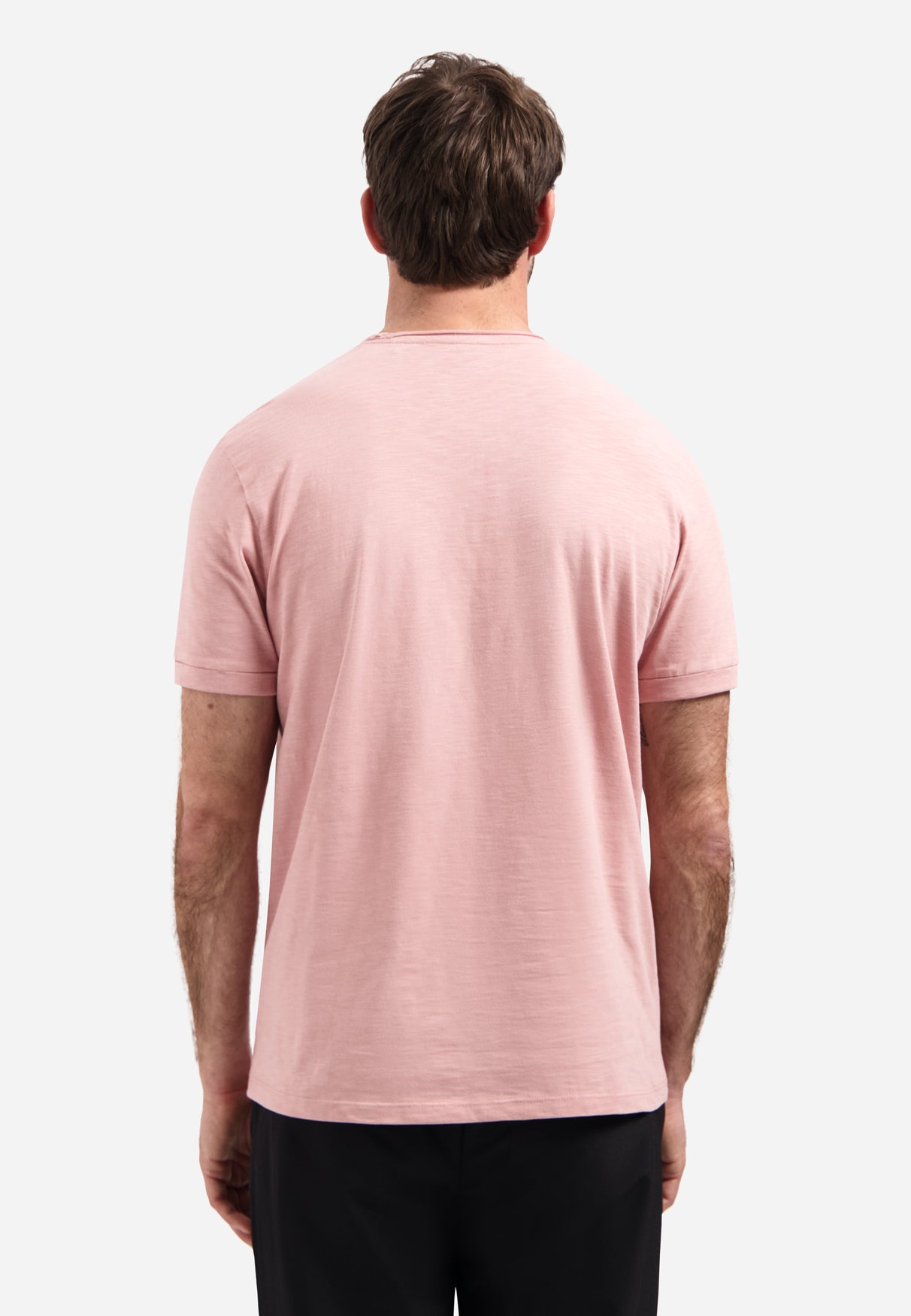 Slub T-shirt with round neck | Light Mauve
