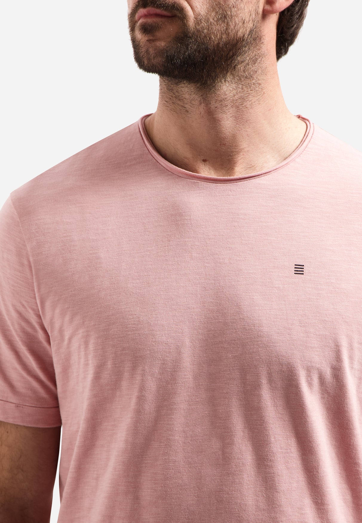 Slub T-shirt with round neck | Light Mauve