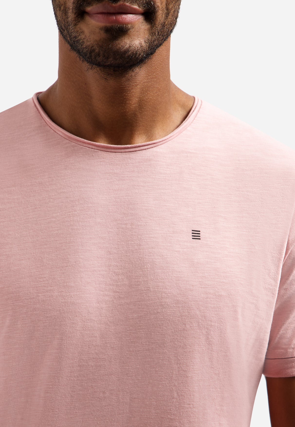 Slub T-shirt with round neck | Light Mauve