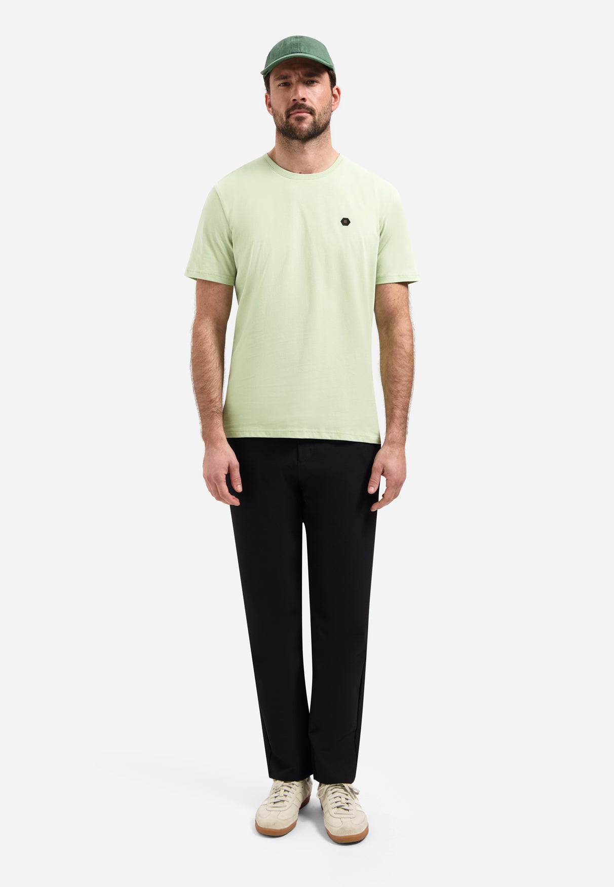 Peached T-shirt with round neck | Green