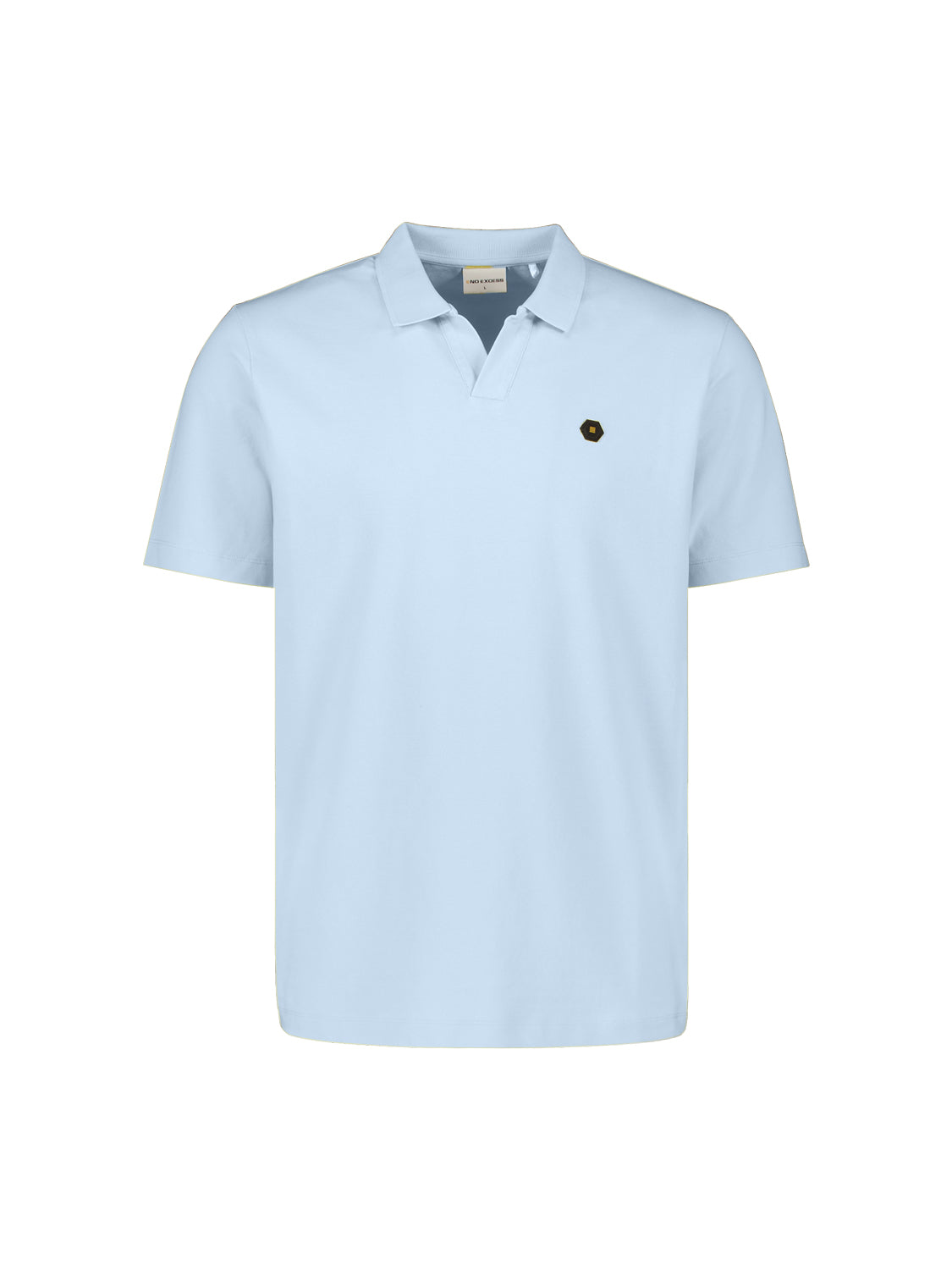 Basic polo shirt with V-neck | Blue