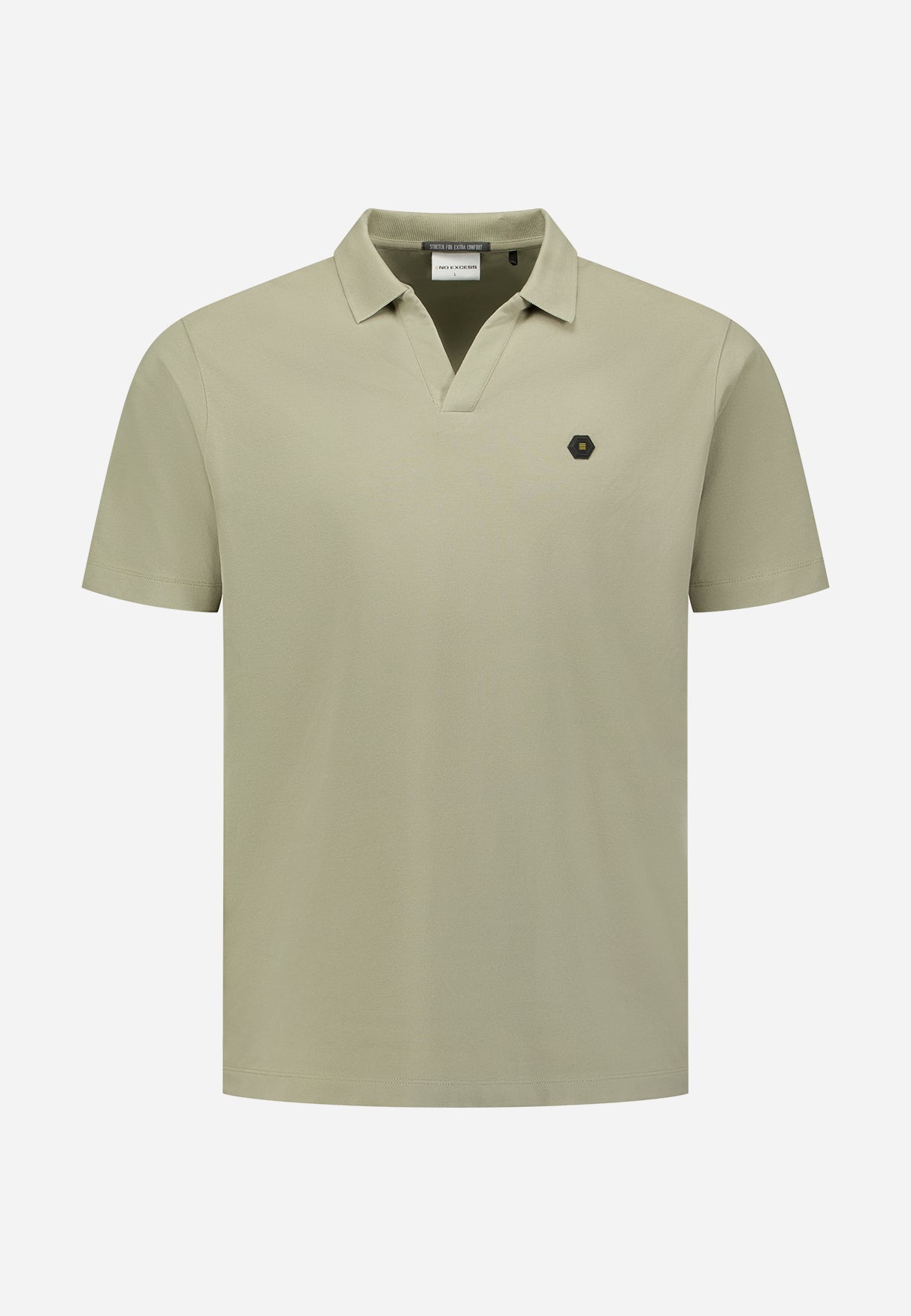 Basic polo shirt with V-neck | Taupe