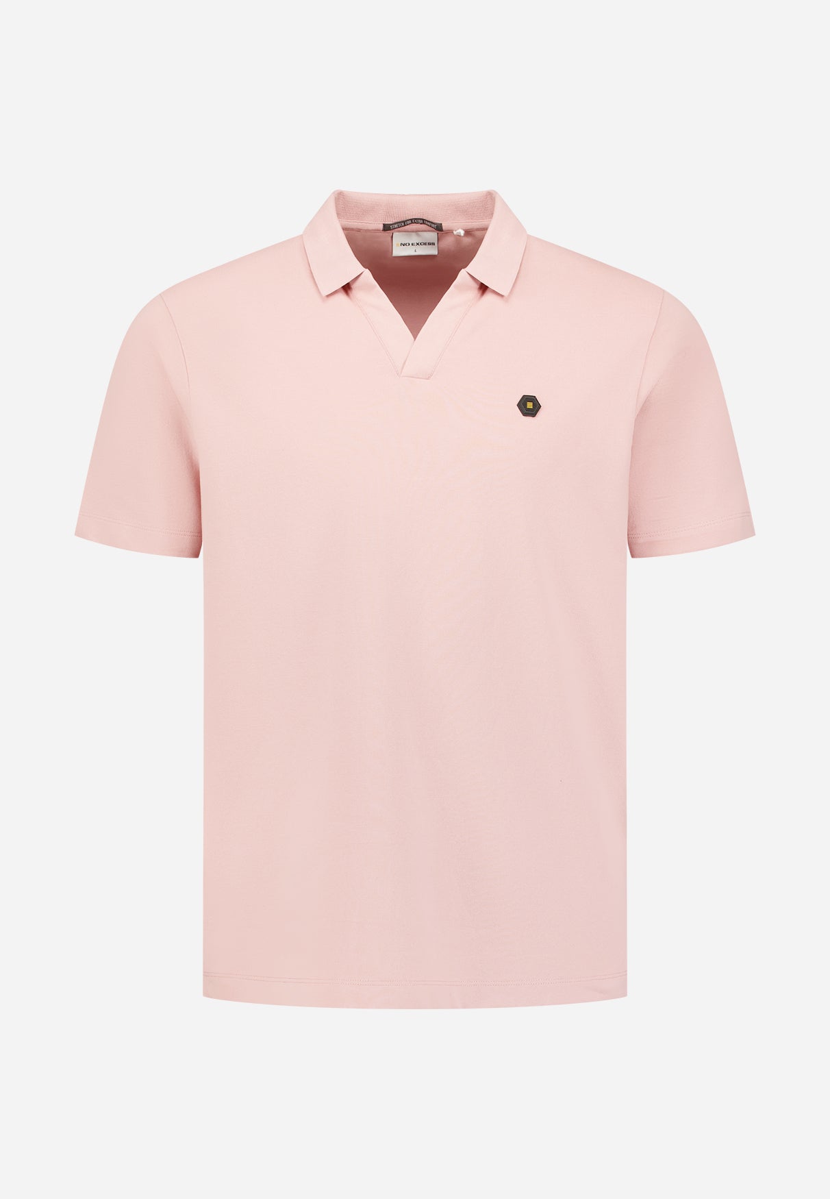 Basic polo shirt with V-neck | Light Mauve