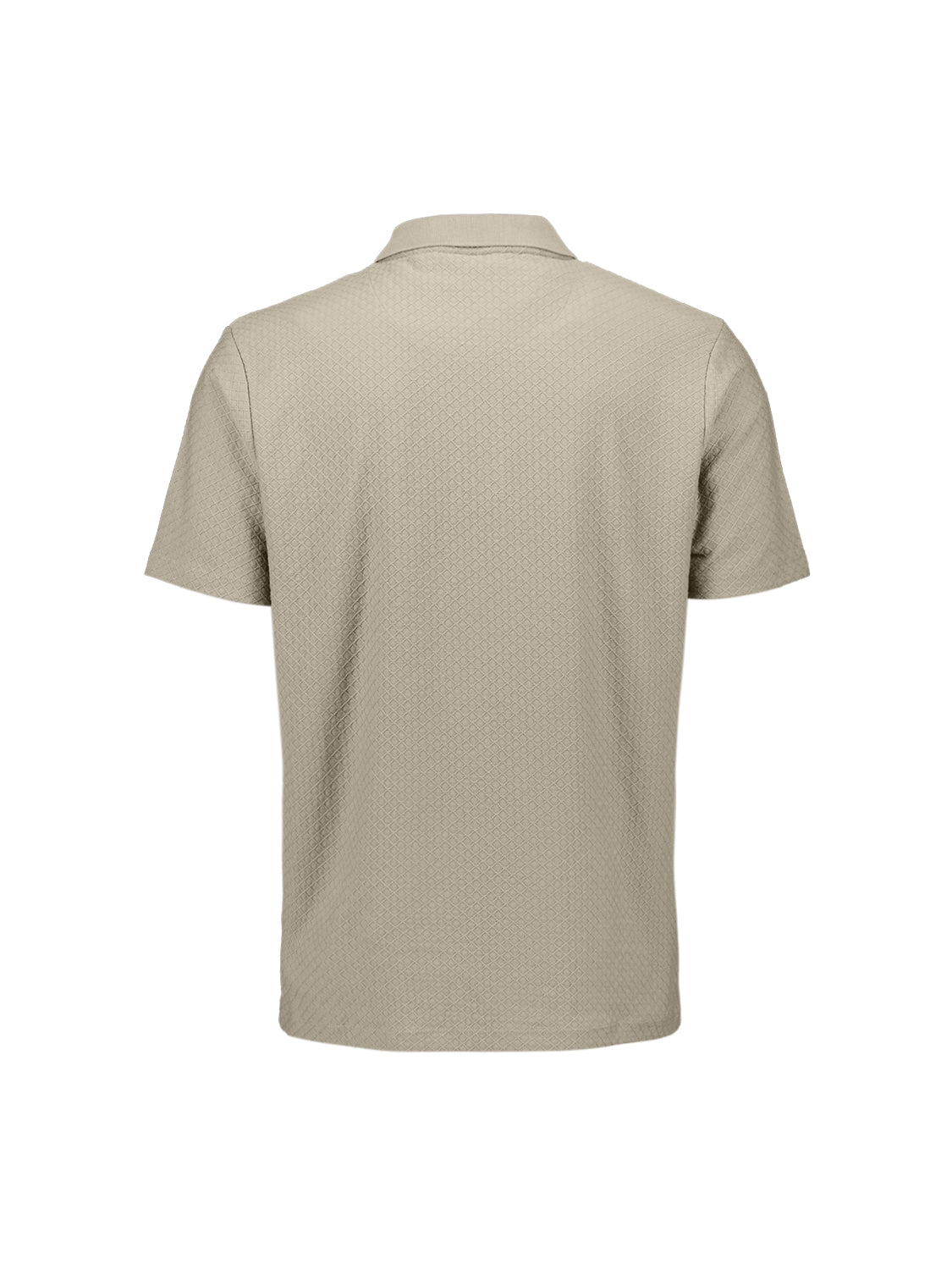 Jacquard polo shirt with a zipper | Taupe