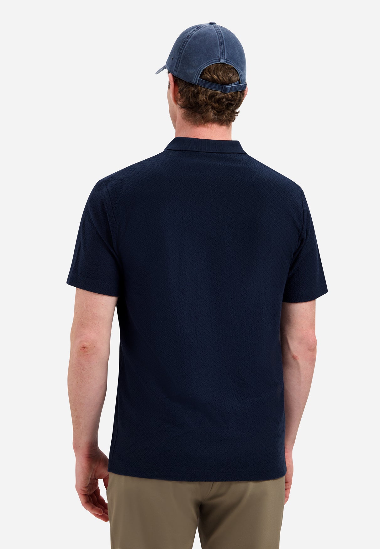Jacquard polo shirt with a zipper | Night