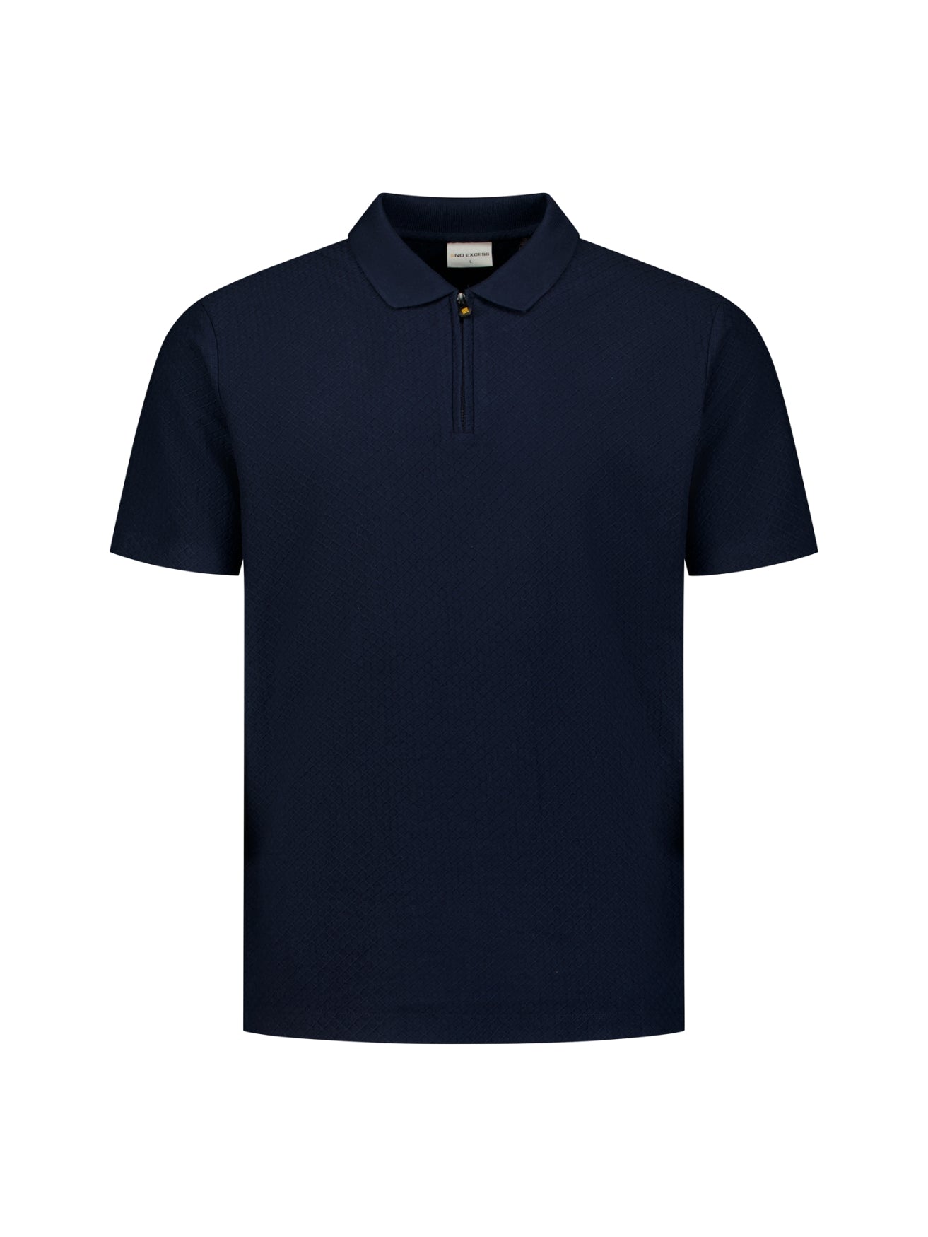 Jacquard polo shirt with a zipper | Night