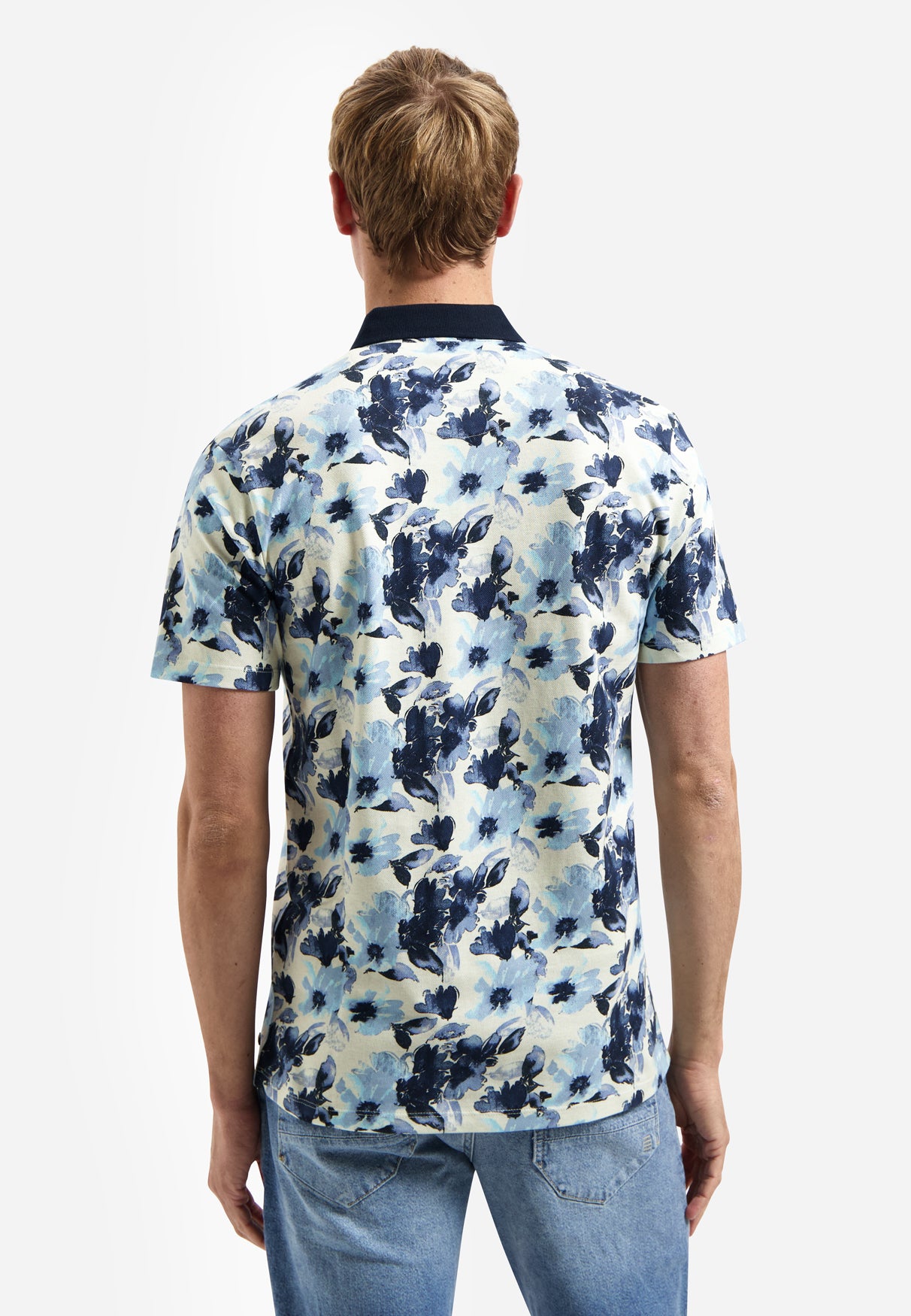 Polo shirt with all-over print | Blue
