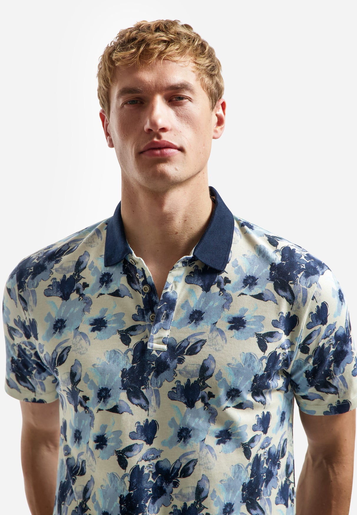 Polo shirt with all-over print | Blue