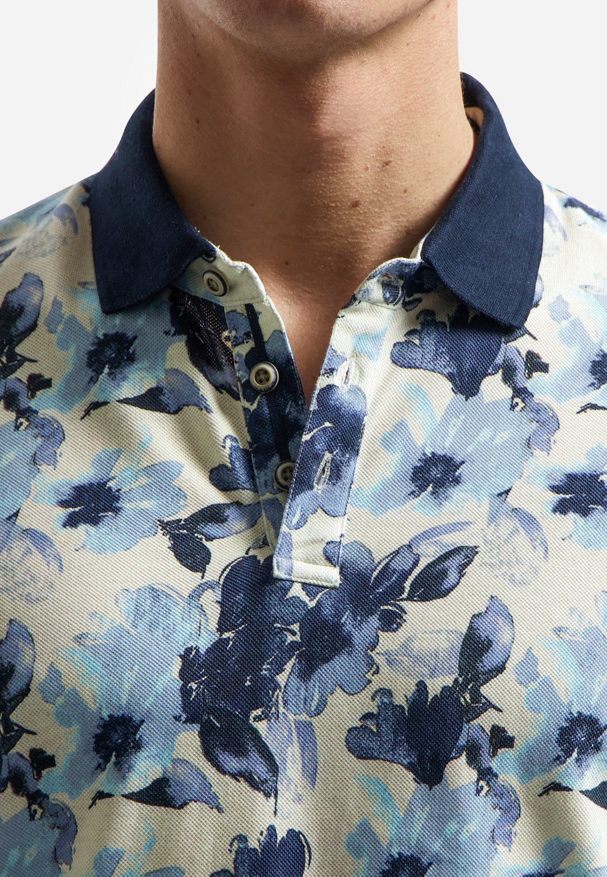 Polo shirt with all-over print | Blue