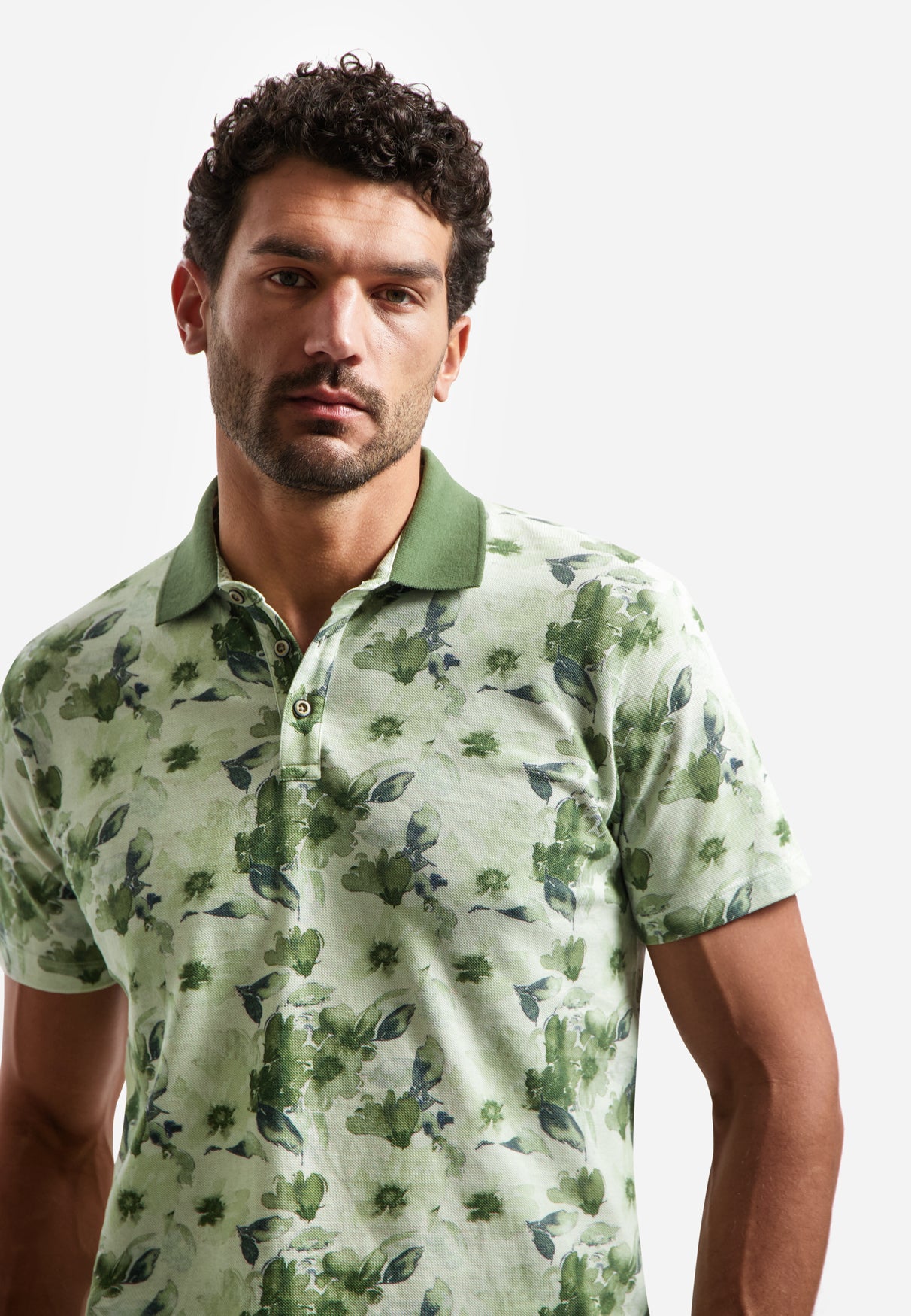 Polo shirt with all-over print | Green