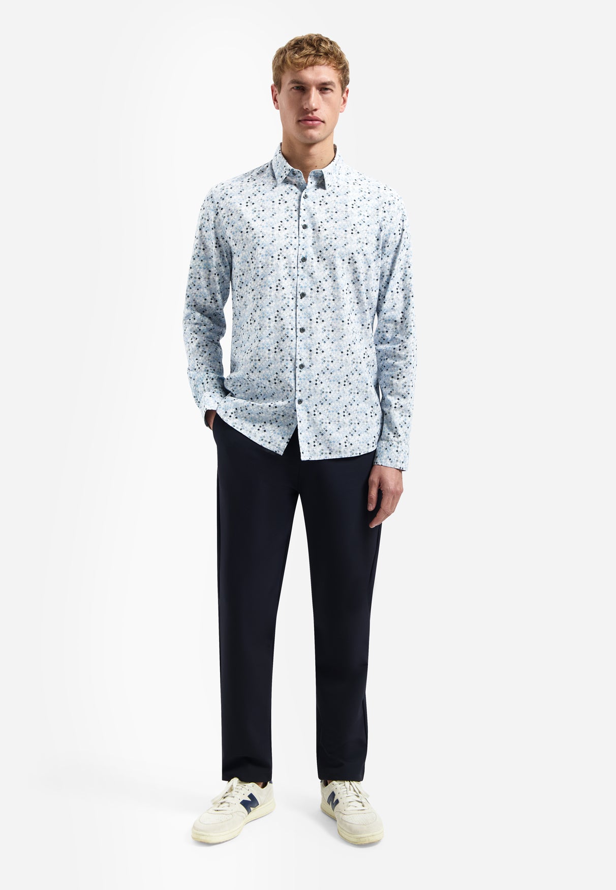 Shirt with microprint | Blue