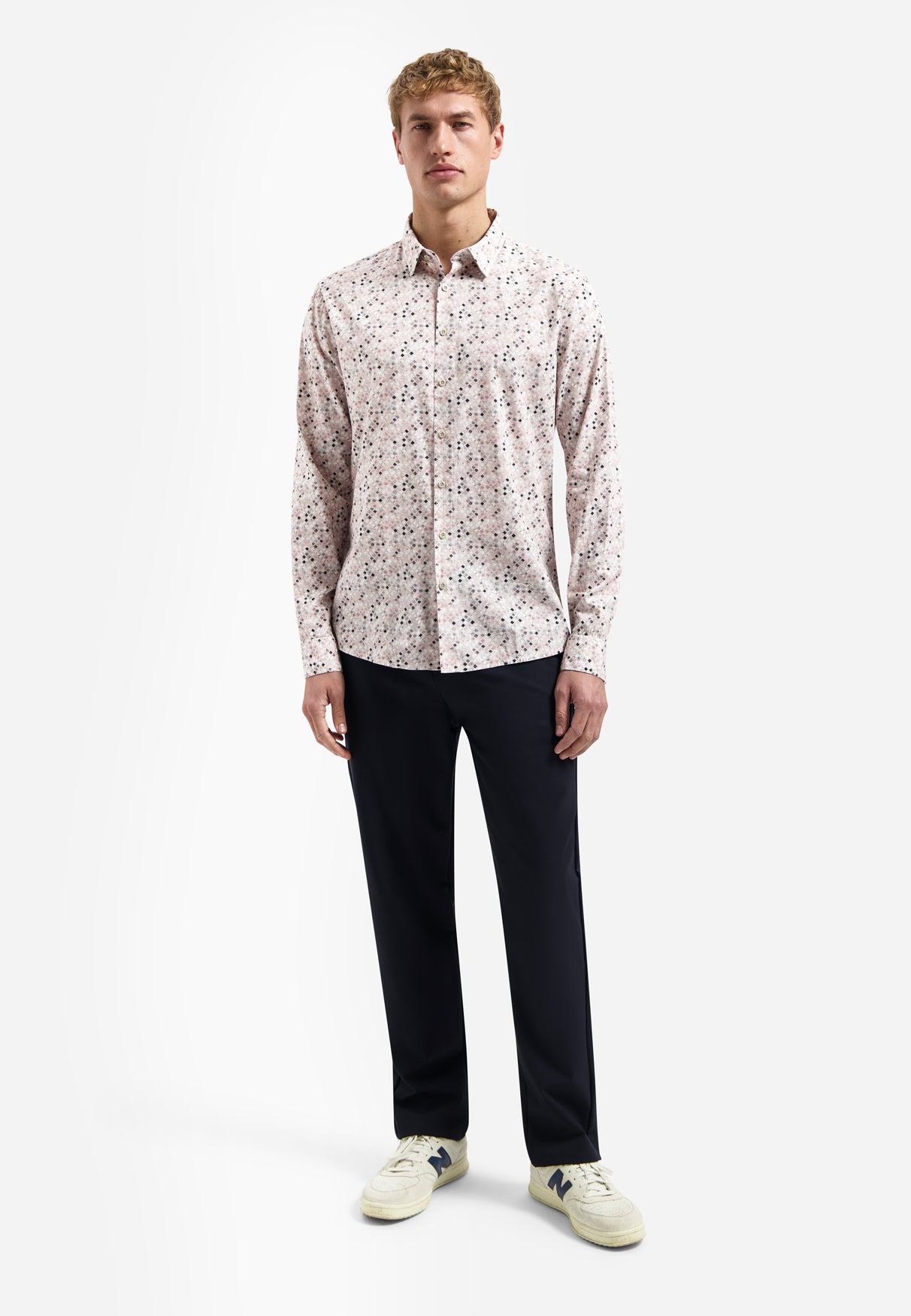 Shirt with microprint | Light Mauve